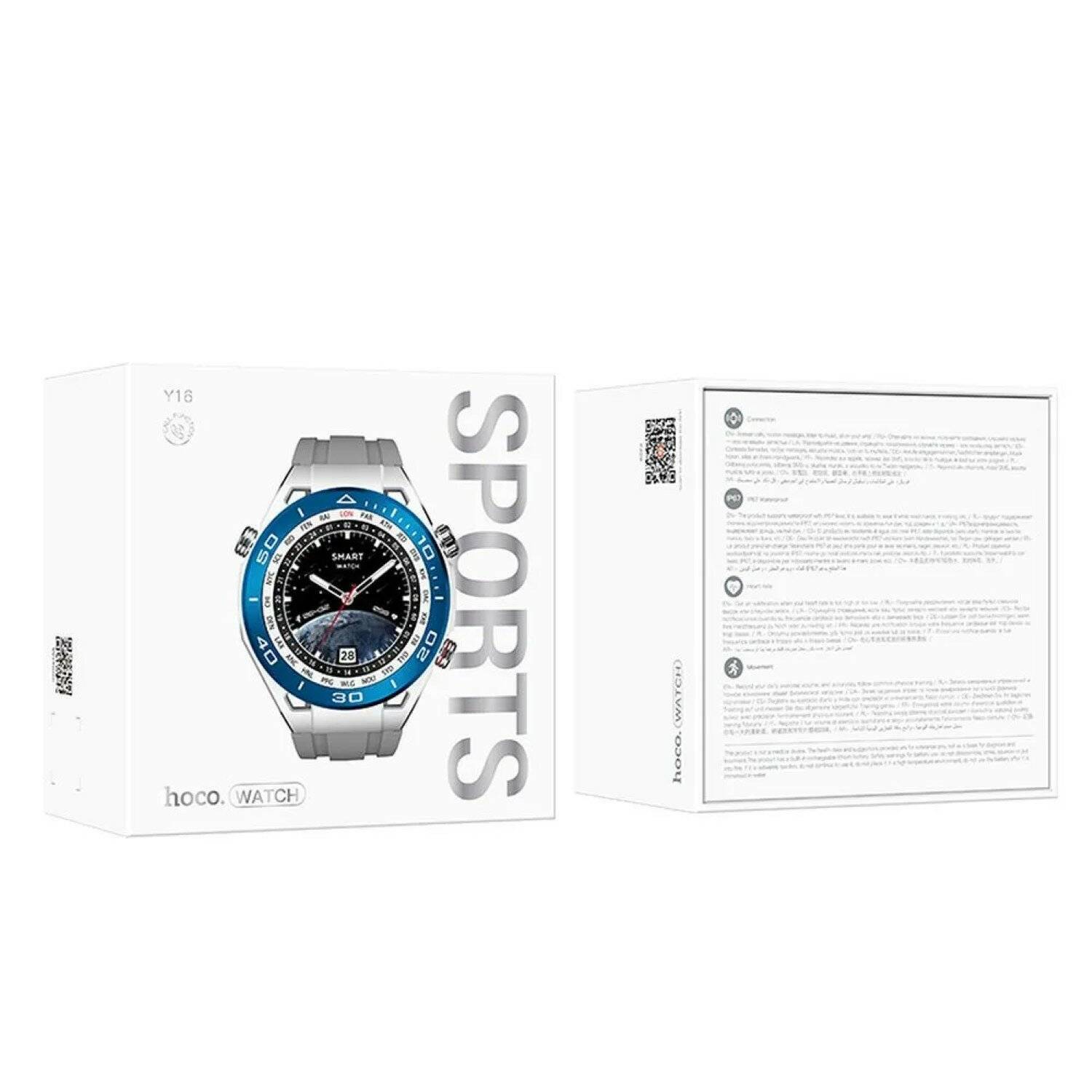 HOCO Smartwatch Y16 Smarte Sportuhr 260 mAh Wasserdicht Gesundheitsbegleiter Silber