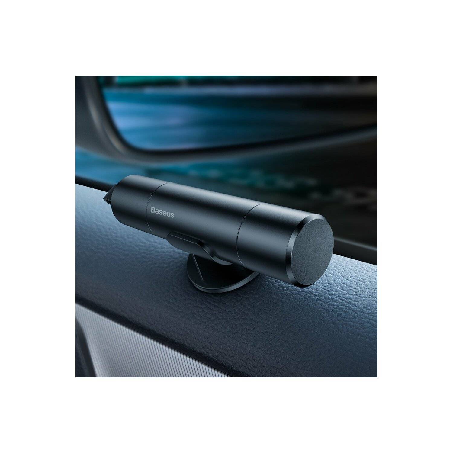 2in 1 Auto Sicherheit Fenster Hammer + Sicherheitsgurt Messer grau