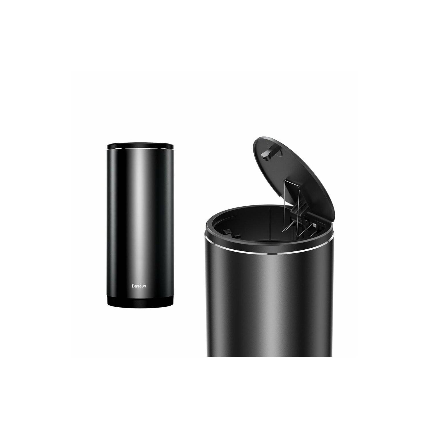 Mini Haushalt Auto-Abfallbehälter mit Deckel Schwarz