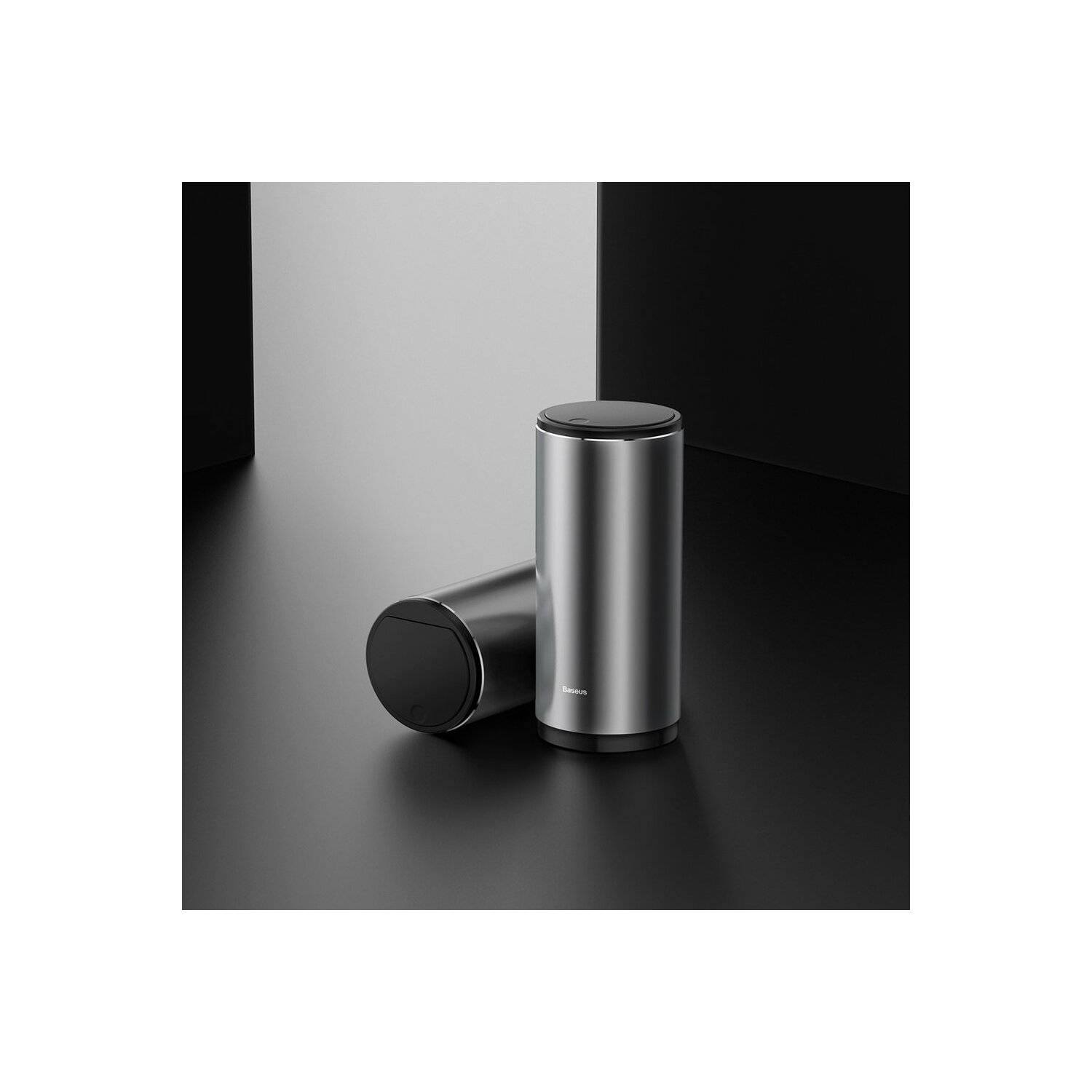 Mini Haushalt Auto-Abfallbehälter mit Deckel Schwarz