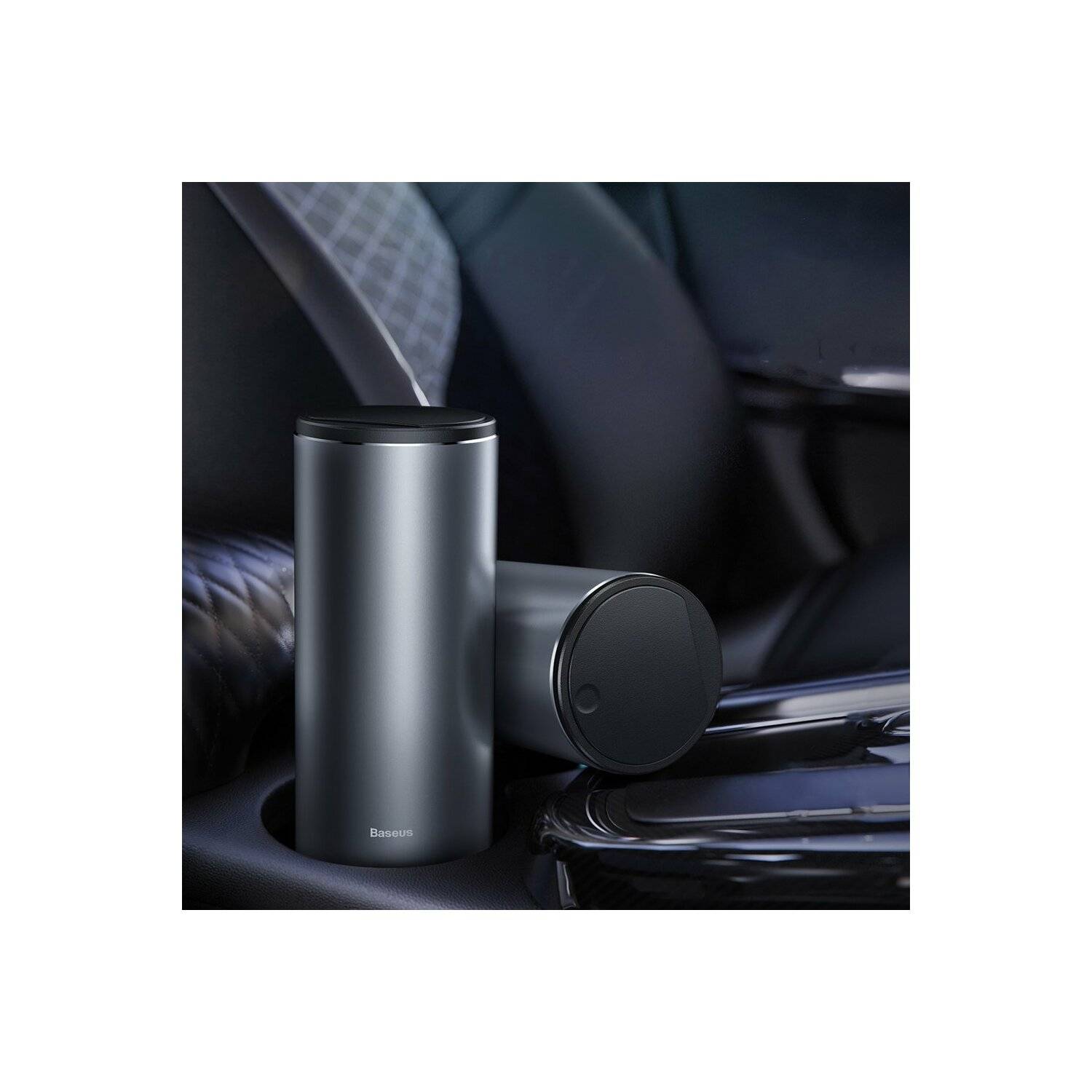 Mini Haushalt Auto-Abfallbehälter mit Deckel Schwarz