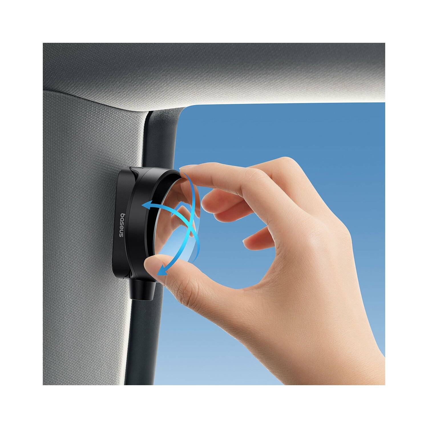 SafeRide Series Rückspiegel mit Sicherheitshammer – Schwarz