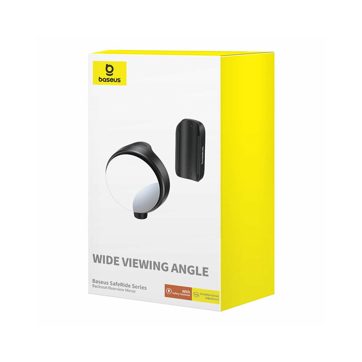 SafeRide Series Rückspiegel mit Sicherheitshammer – Schwarz