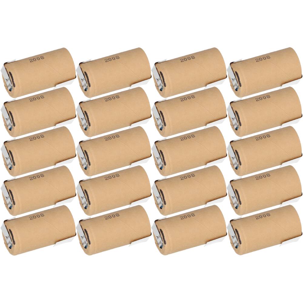 20x Panasonic Akku Sub-C 1,2V 3000mAh PBK300SCEY1 PP NiMH Z-Lötfahne