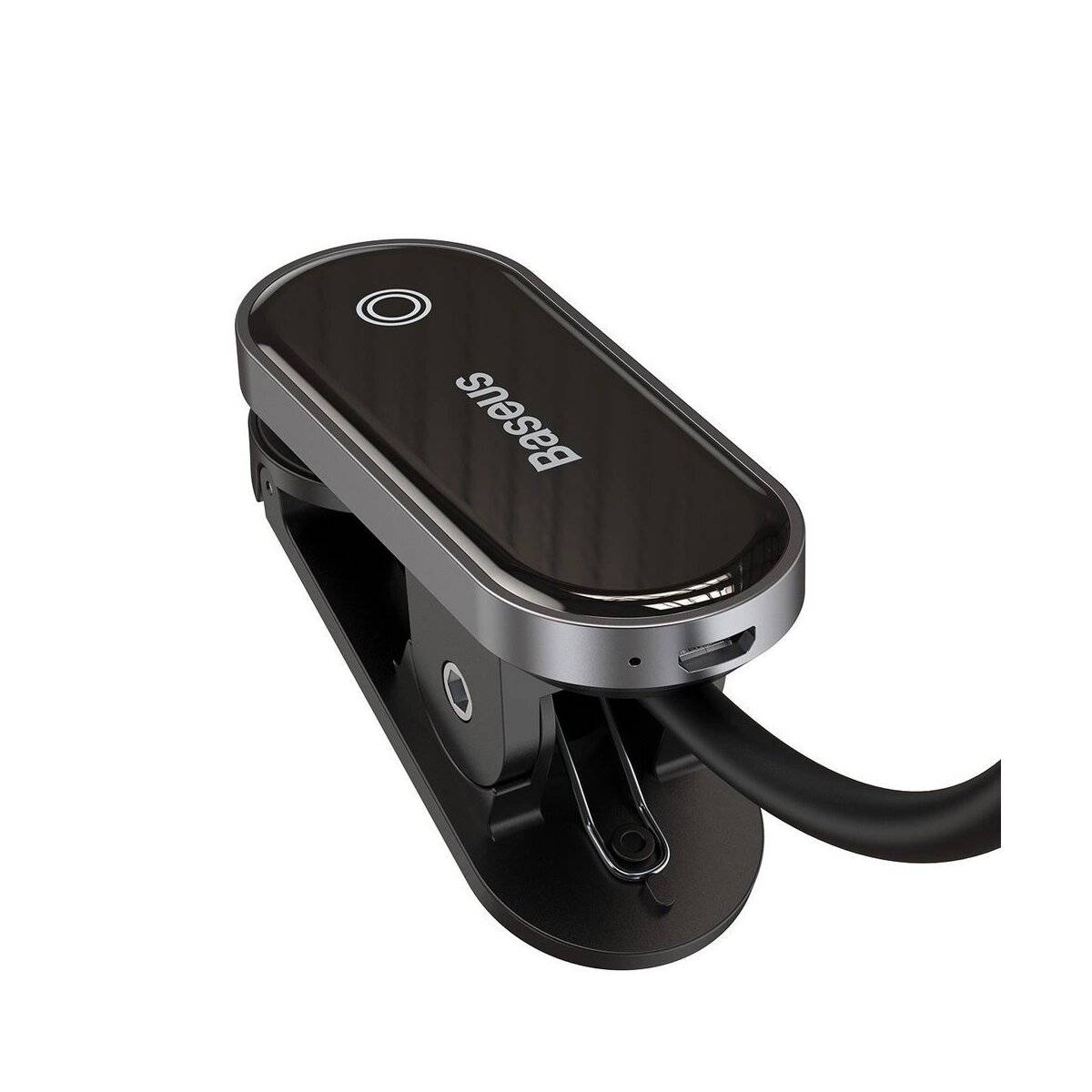 LED-Lampe mit Clip grau - Baseus Minilampe mit 350 mAh und 2 Stunden Ladezeit