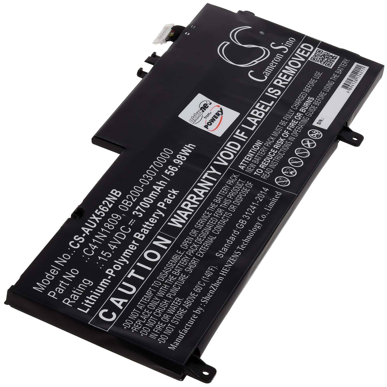 Powery Akku für Laptop Asus UX562FD-EZ083T, 15,4V, Li-Polymer