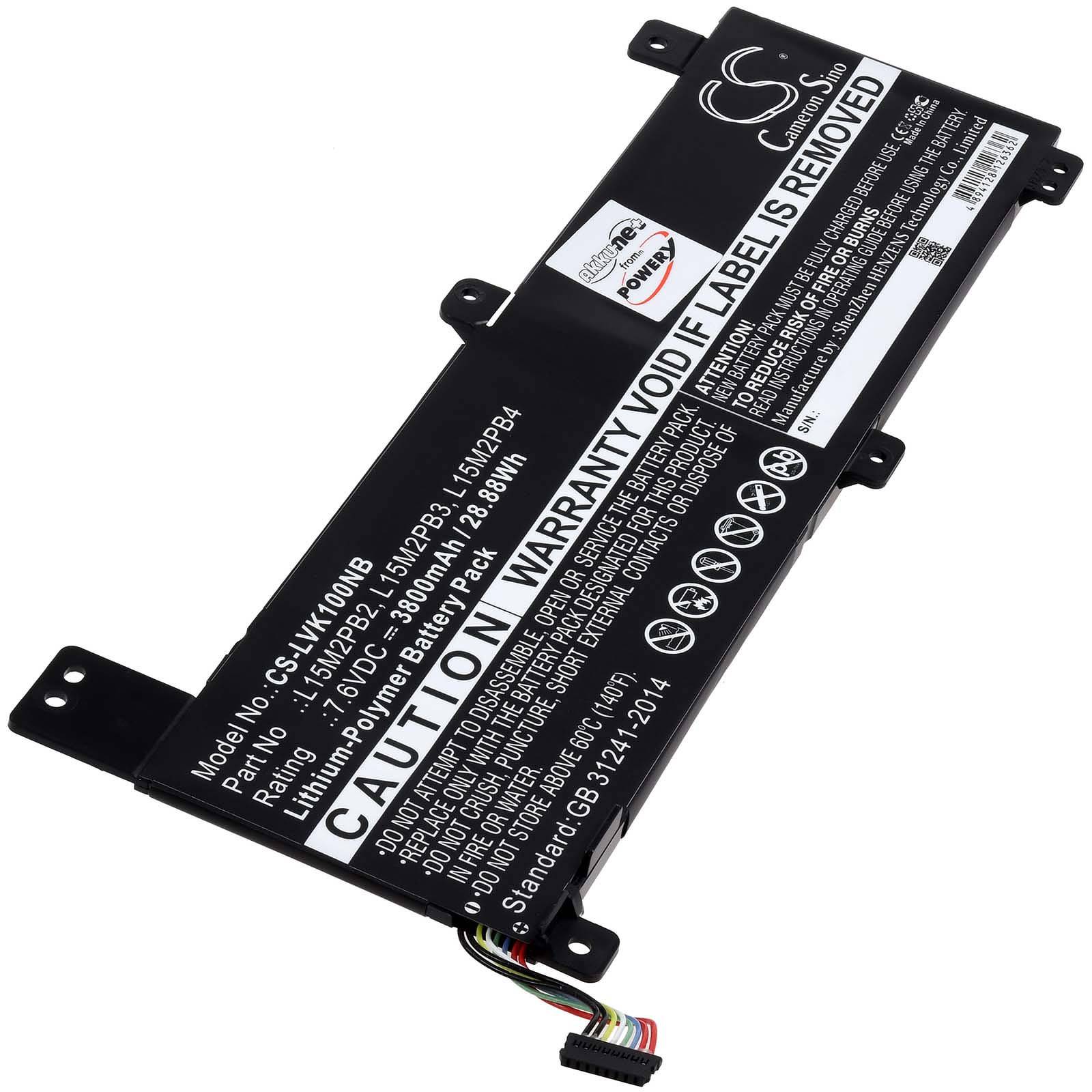 Powery Akku für Laptop Lenovo 80SL0038AX, 7,6V, Li-Polymer