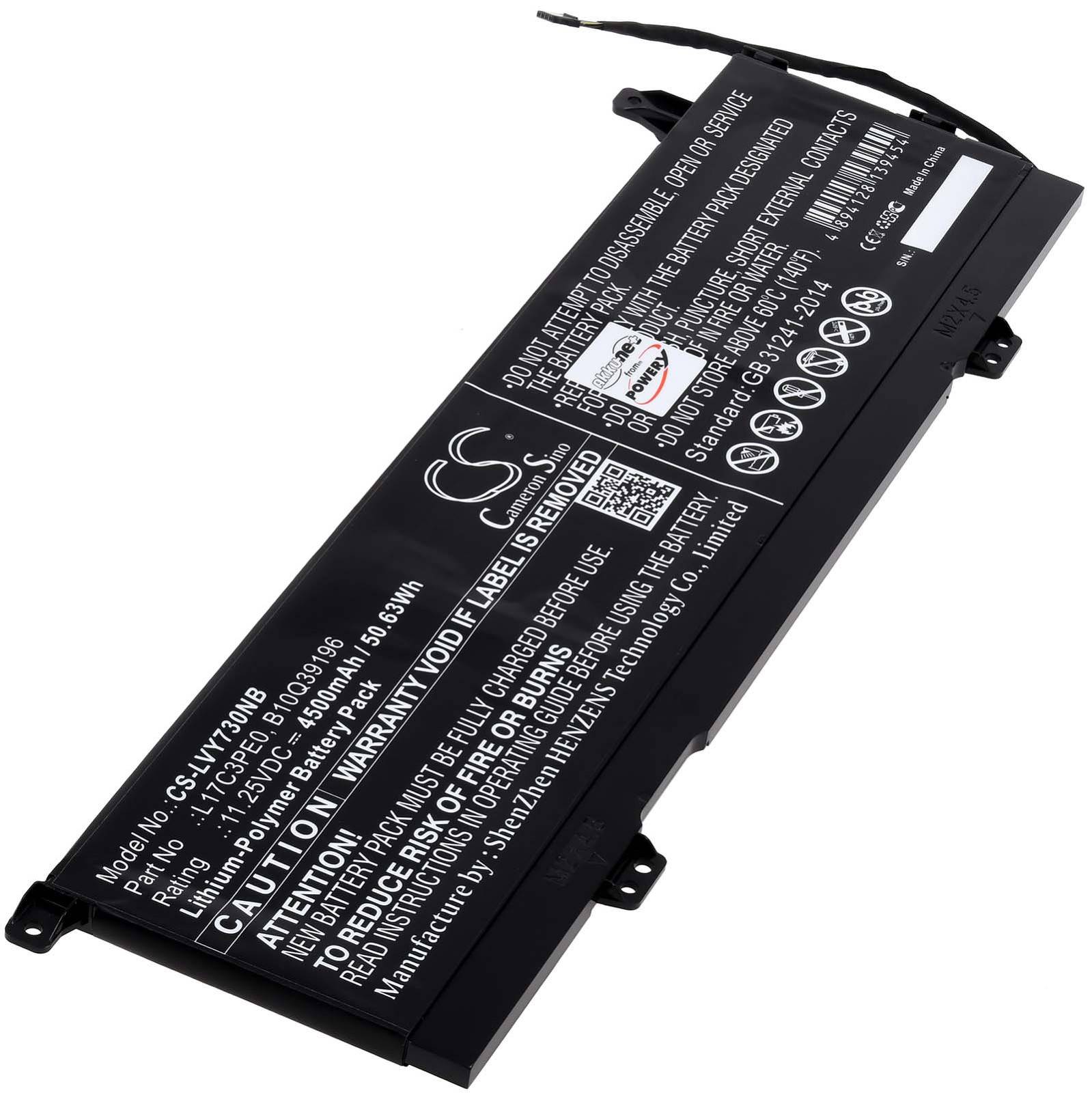Powery Akku für Laptop Lenovo Yoga 730-15IWL-81JS002EMZ, 11,25V, Li-Polymer