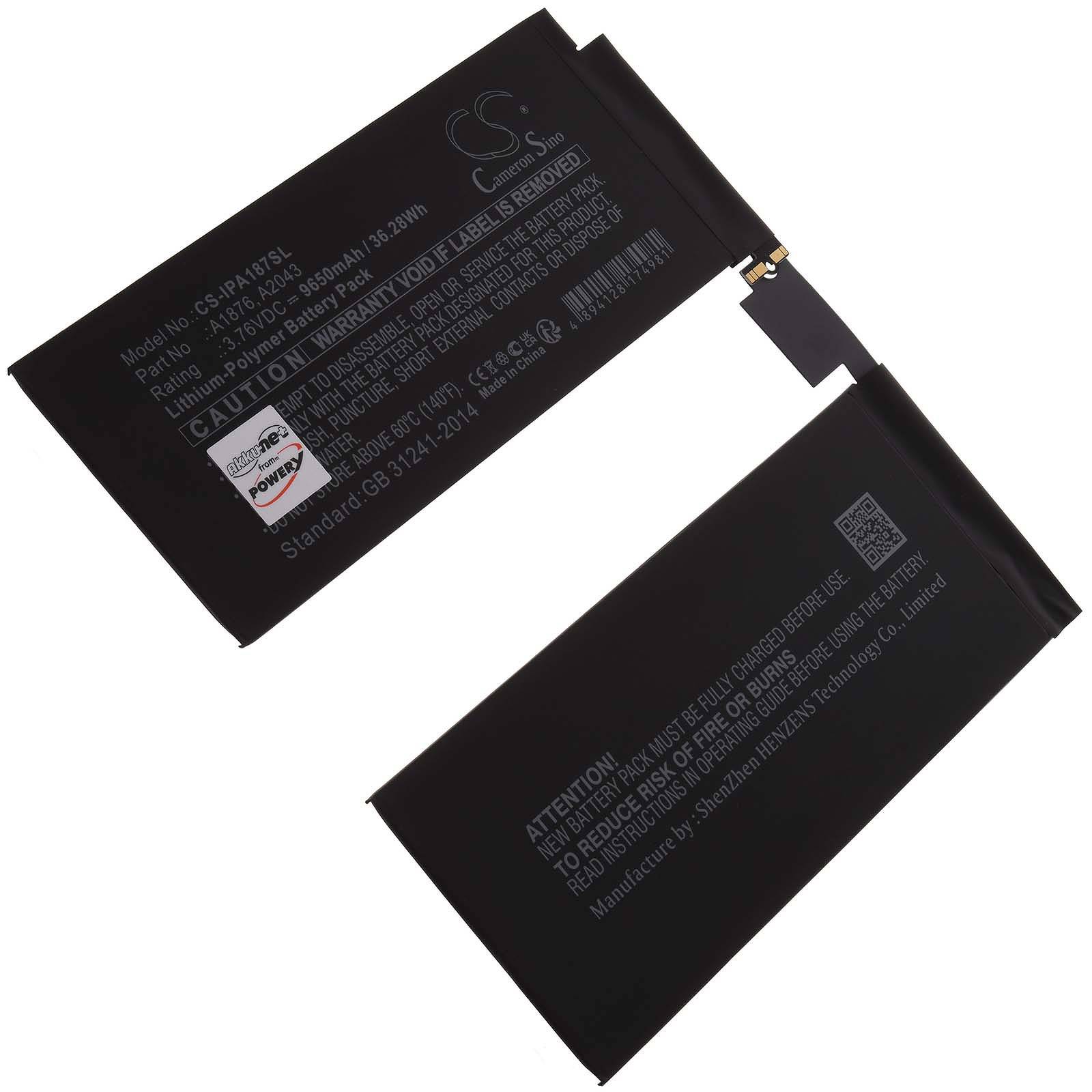 Powery Akku für Tablet Apple A2232,A2233,A2229, 3,76V, Li-Polymer