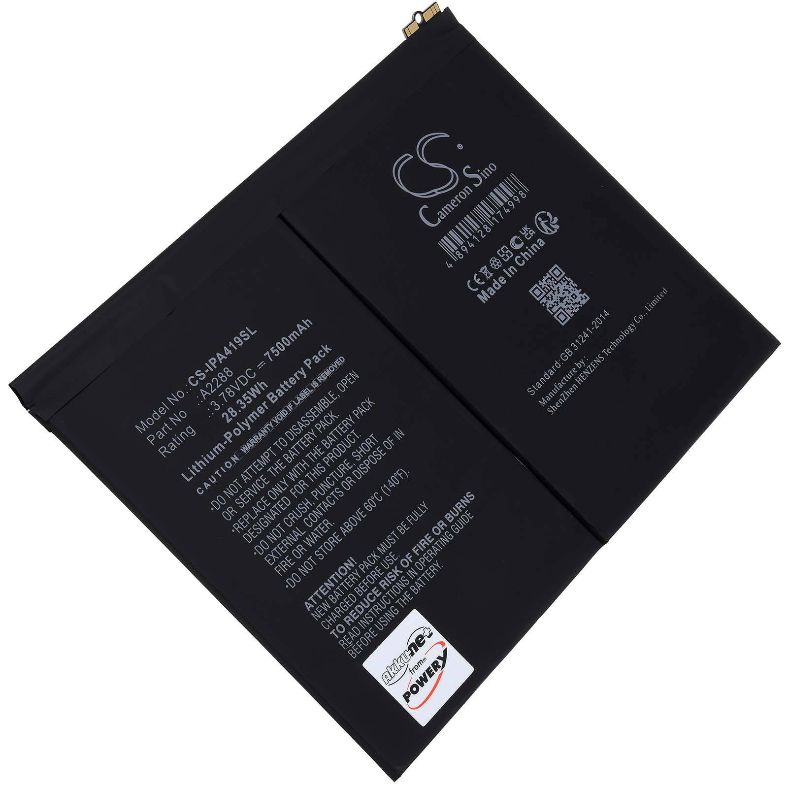 Powery Akku für Tablet Apple A2324, A2325, 3,78V, Li-Polymer