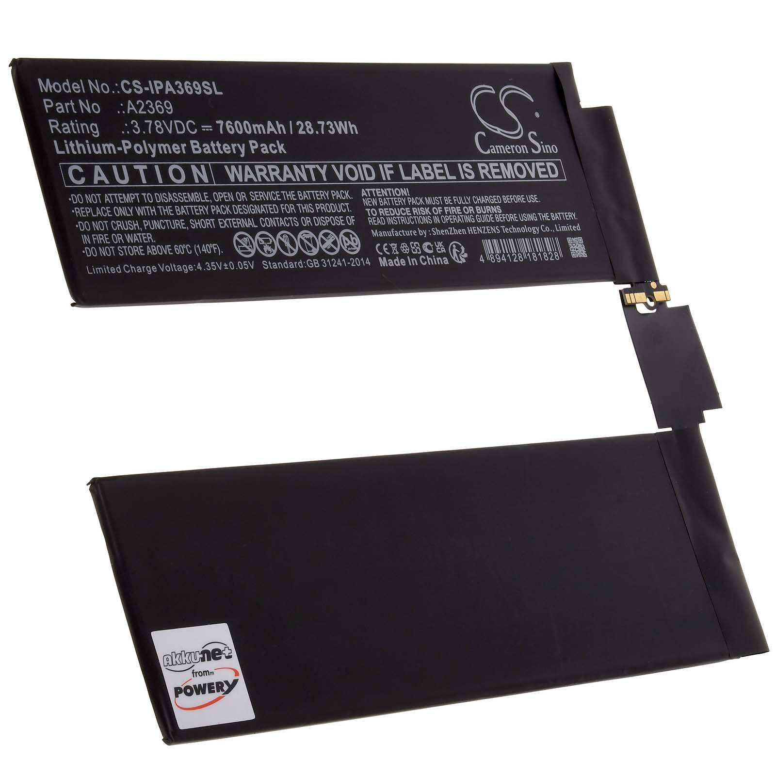 Powery Akku für Tablet Apple A2377,A2460, 3,78V, Li-Polymer