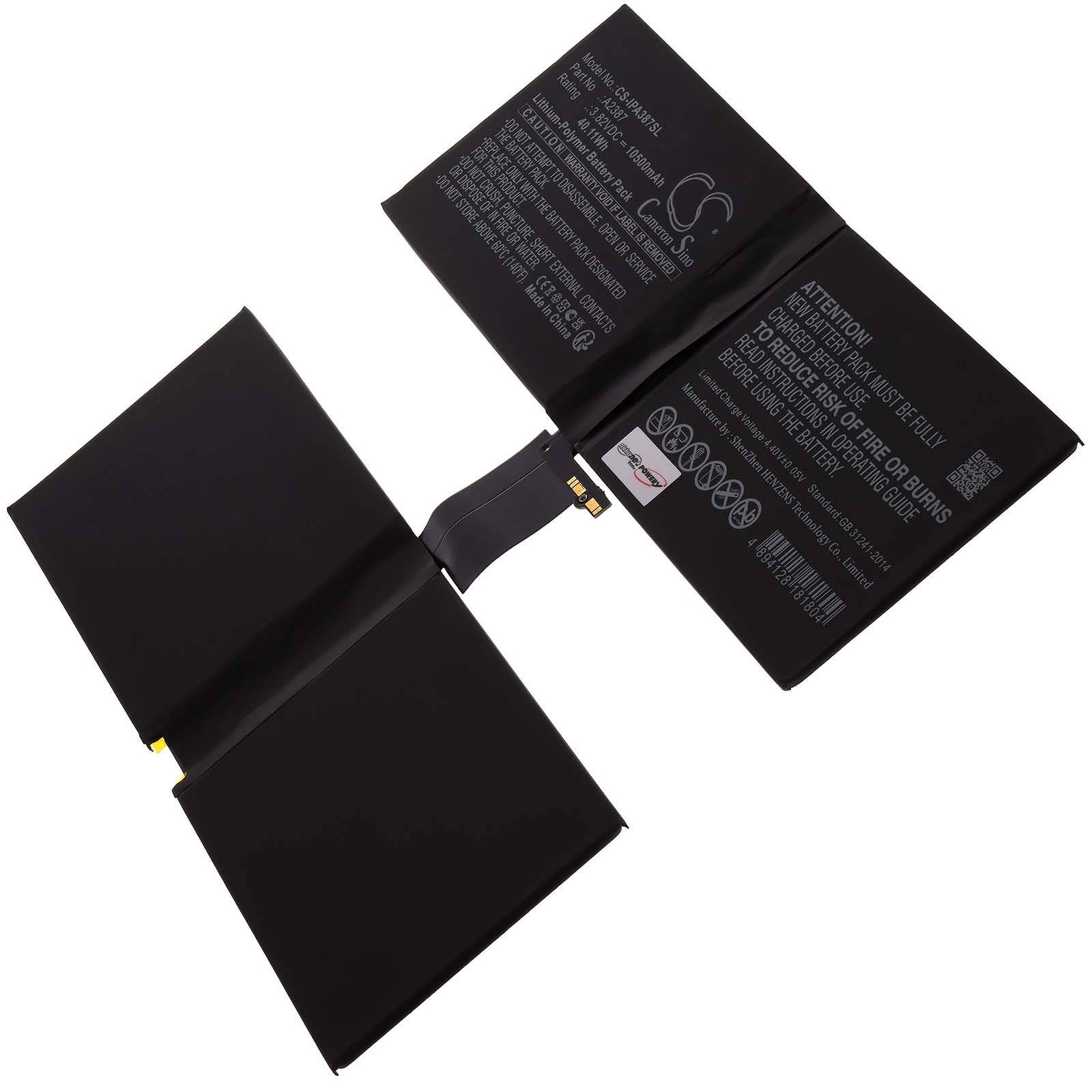 Powery Akku passend für Tablet Apple iPad Pro 12.9 5. Generation 2021, A2461, Typ A2387, 3,82V, Li-Polymer