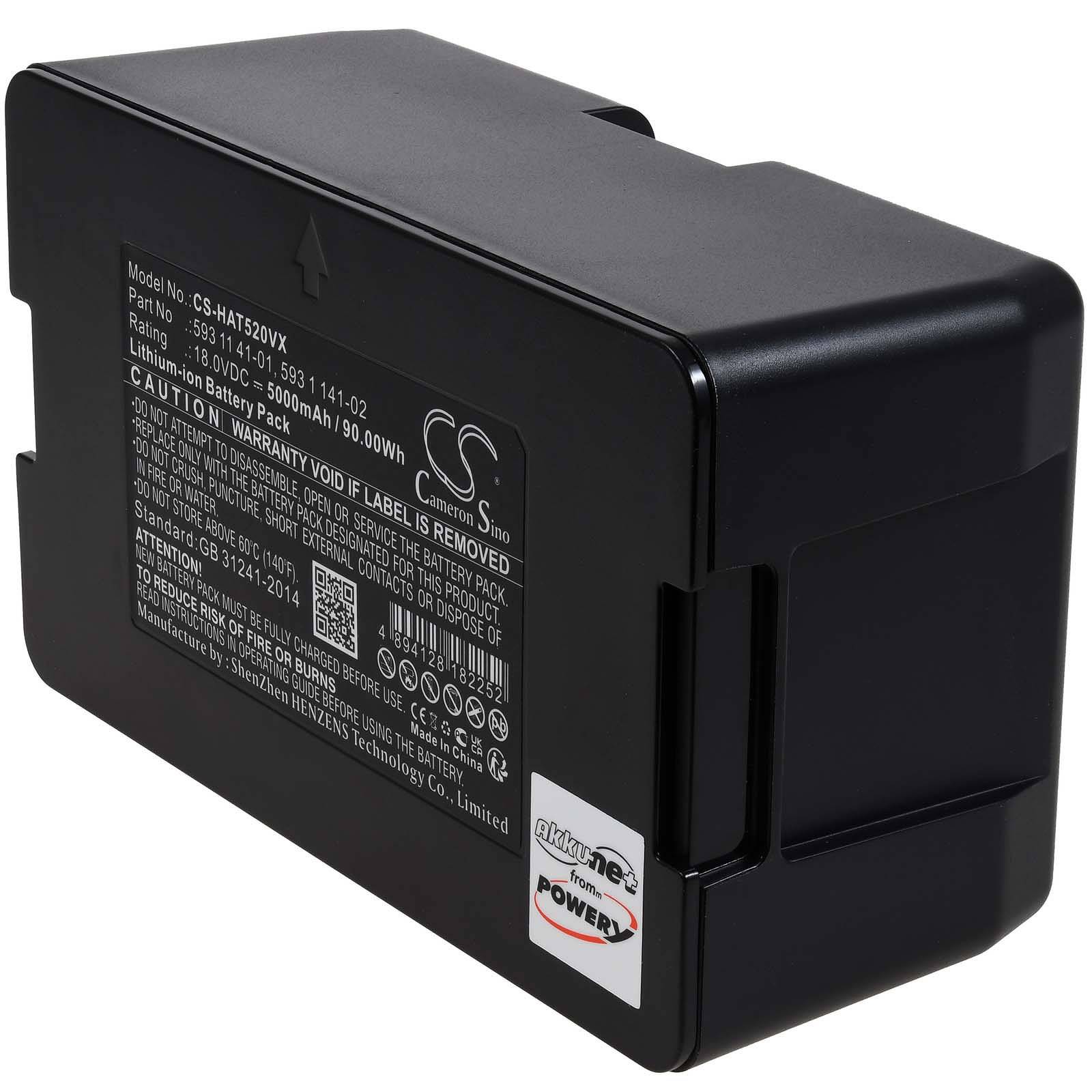 Powery Akku kompatibel mit Mähroboter Husqvarna Automower 520 2022 7 Typ 593 11 41-0X, 18V, Li-Ion