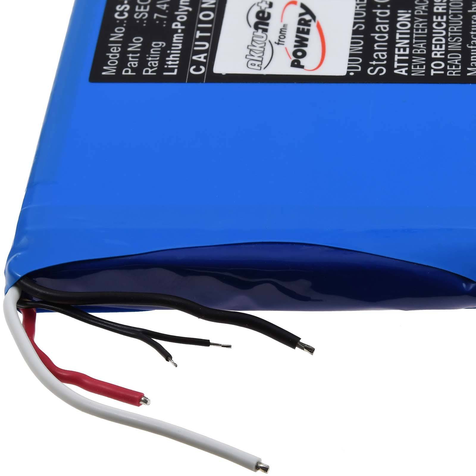 Powery Akku passend für Diagnose- / Messgerät Micsig TO1000, TO1104+, Typ SEC5076170-2S, 7,4V, Li-Polymer