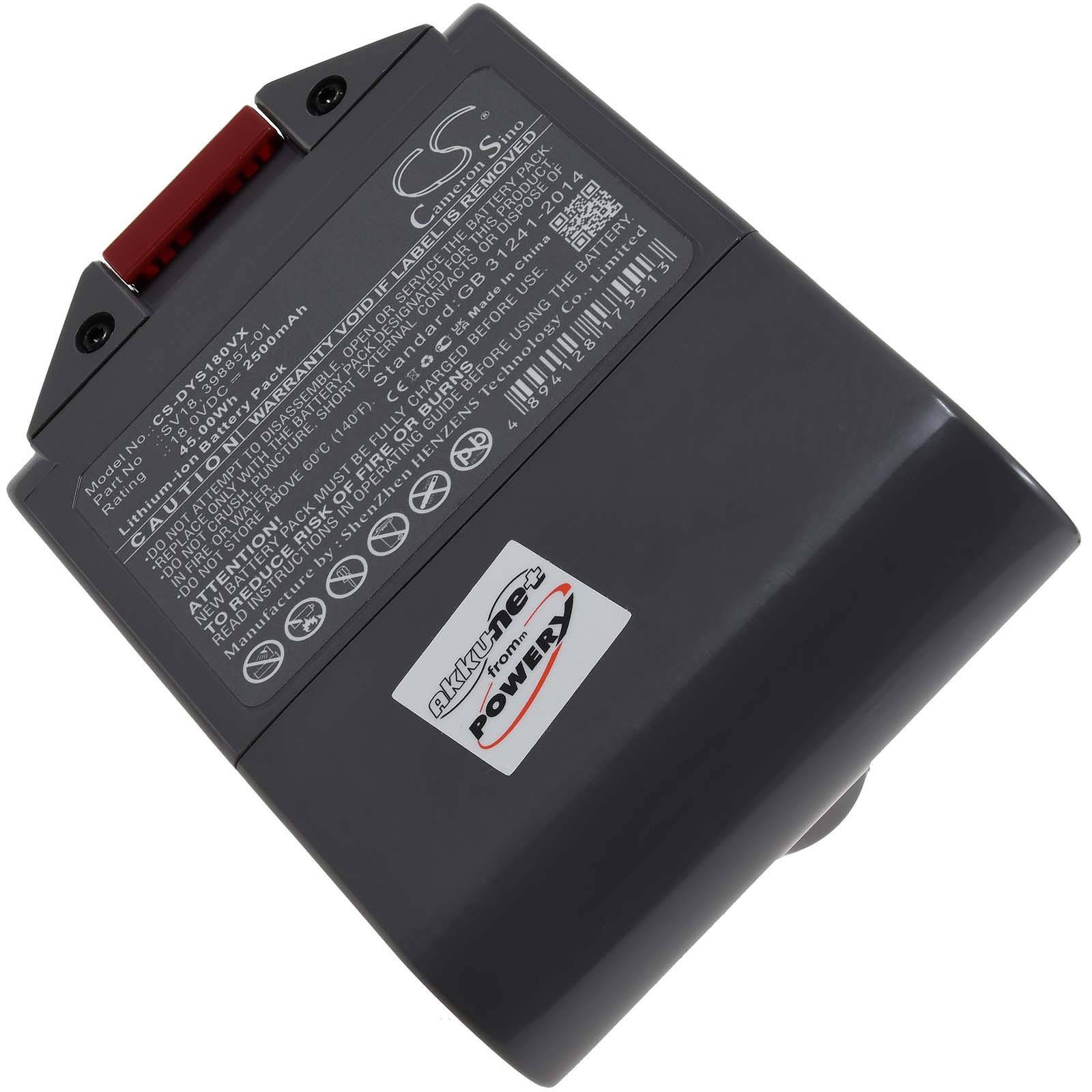 Powery Akku für Akku-Staubsauger Dyson V10 Digital Slim, 18V, Li-Ion