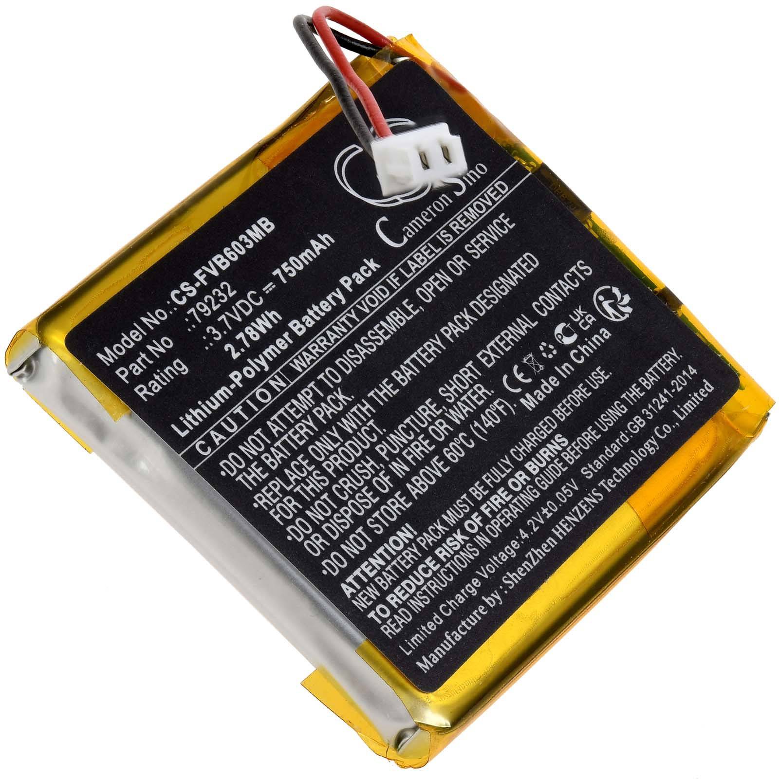 Powery Akku passend für Babyphone Floureon VB603 / Oretti V8 / Boifun / Typ 79232, 3,7V, Li-Polymer