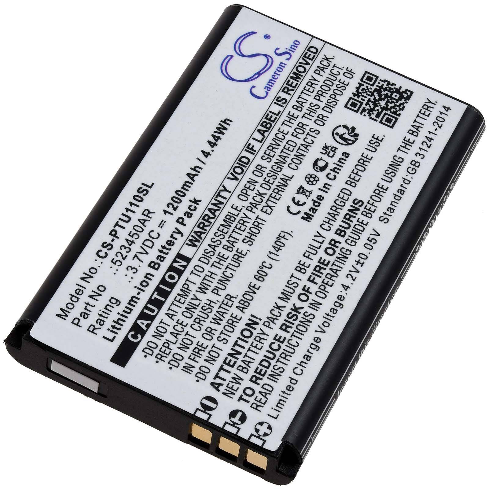 Powery Akku für Seniorenhandy Panasonic KX-TU110, KX-TU110 EXB, 3,7V, Li-Ion