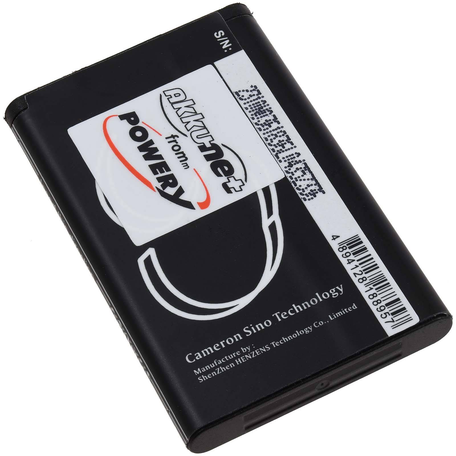 Powery Akku für Seniorenhandy Panasonic KX-TU110, KX-TU110 EXB, 3,7V, Li-Ion
