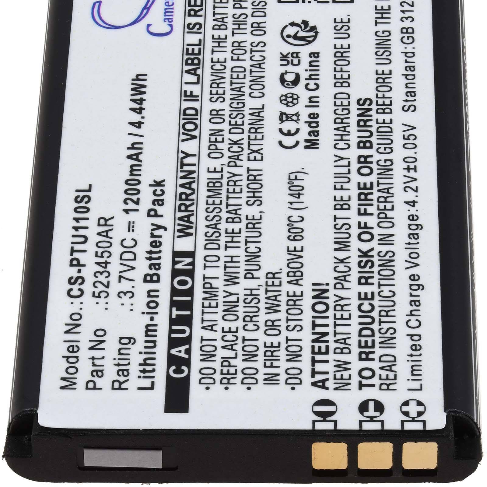 Powery Akku für Seniorenhandy Panasonic KX-TU110, KX-TU110 EXB, 3,7V, Li-Ion