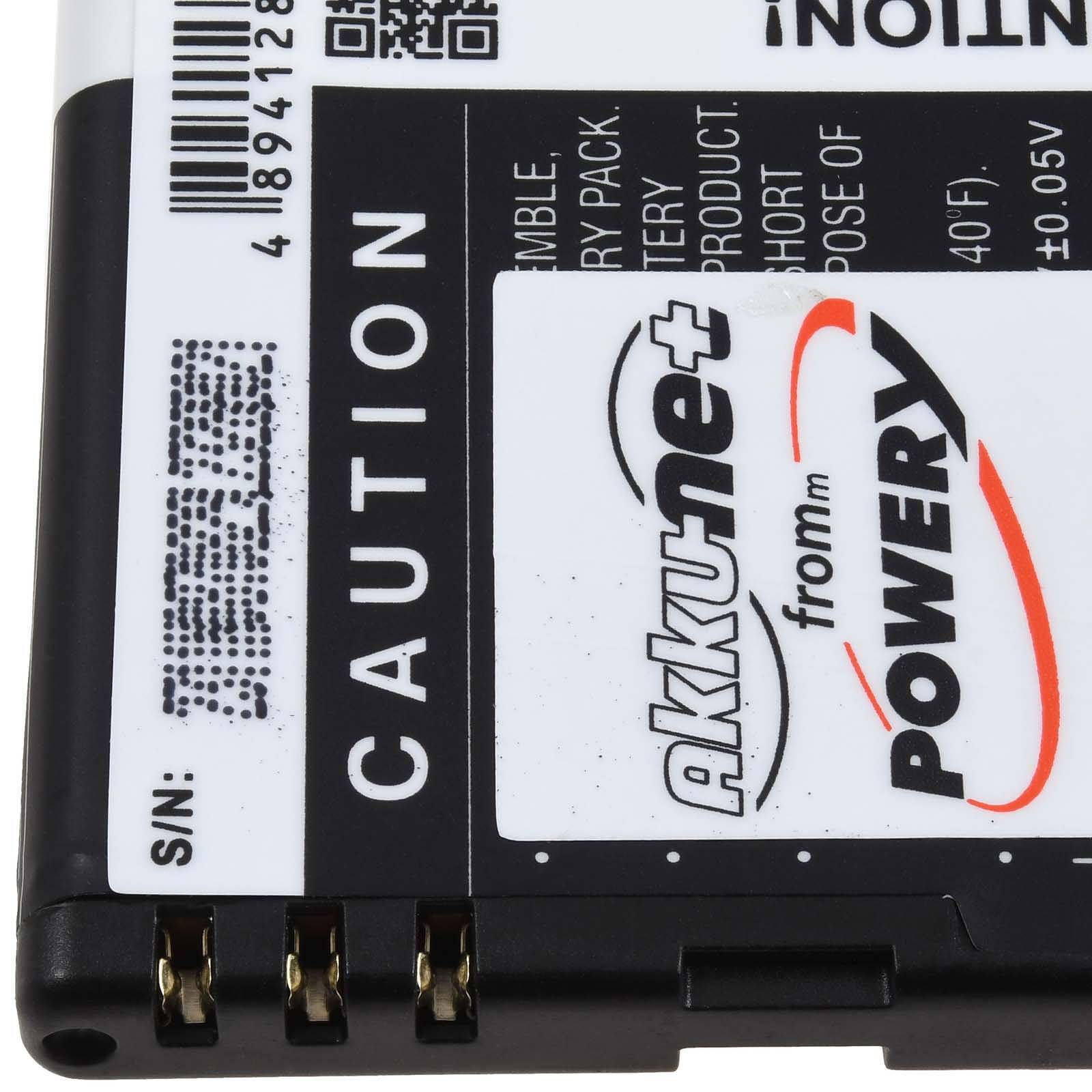 Powery Akku passend für Senioren-Handy Amplicomms PowerTel M7000, M6900, Typ CM504442APR, 3,7V, Li-Ion