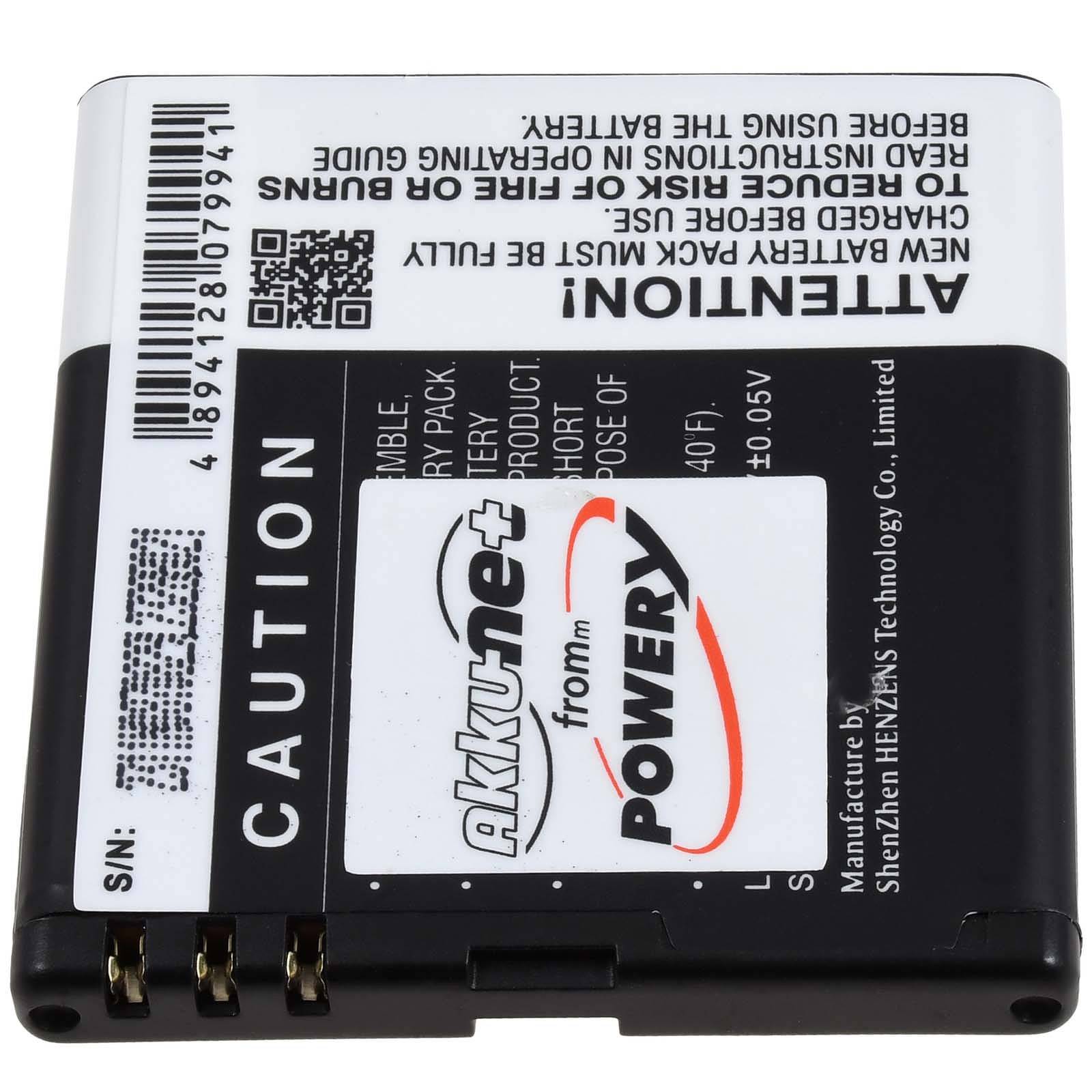 Powery Akku passend für Senioren-Handy Amplicomms PowerTel M7000, M6900, Typ CM504442APR, 3,7V, Li-Ion