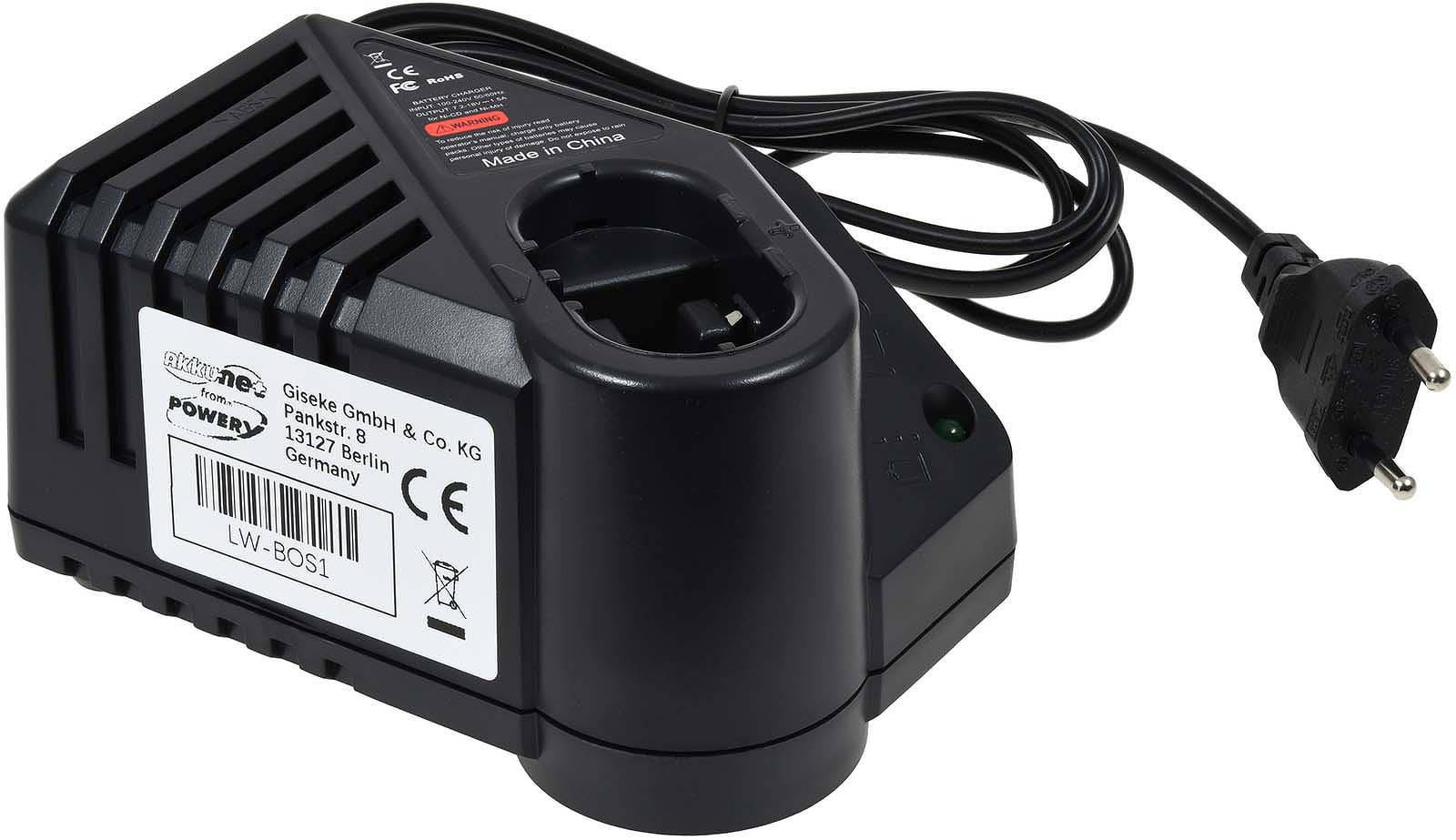 Powery Ladegerät für Akku Würth Akku-Bohrhammer ABH 20-SLS (neuere Version) 7,2V-18V, 7,2V-18V