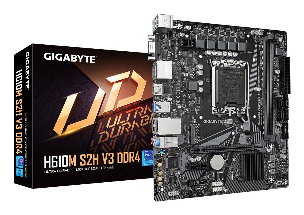 Gigabyte H610M S2H V3 DDR4 - 1.0 - Motherboard - micro ATX - LGA1700-Sockel - H610 Chipsatz - USB 3.2 Gen 1 - Gigabit LAN - Onboard-Grafik (CPU