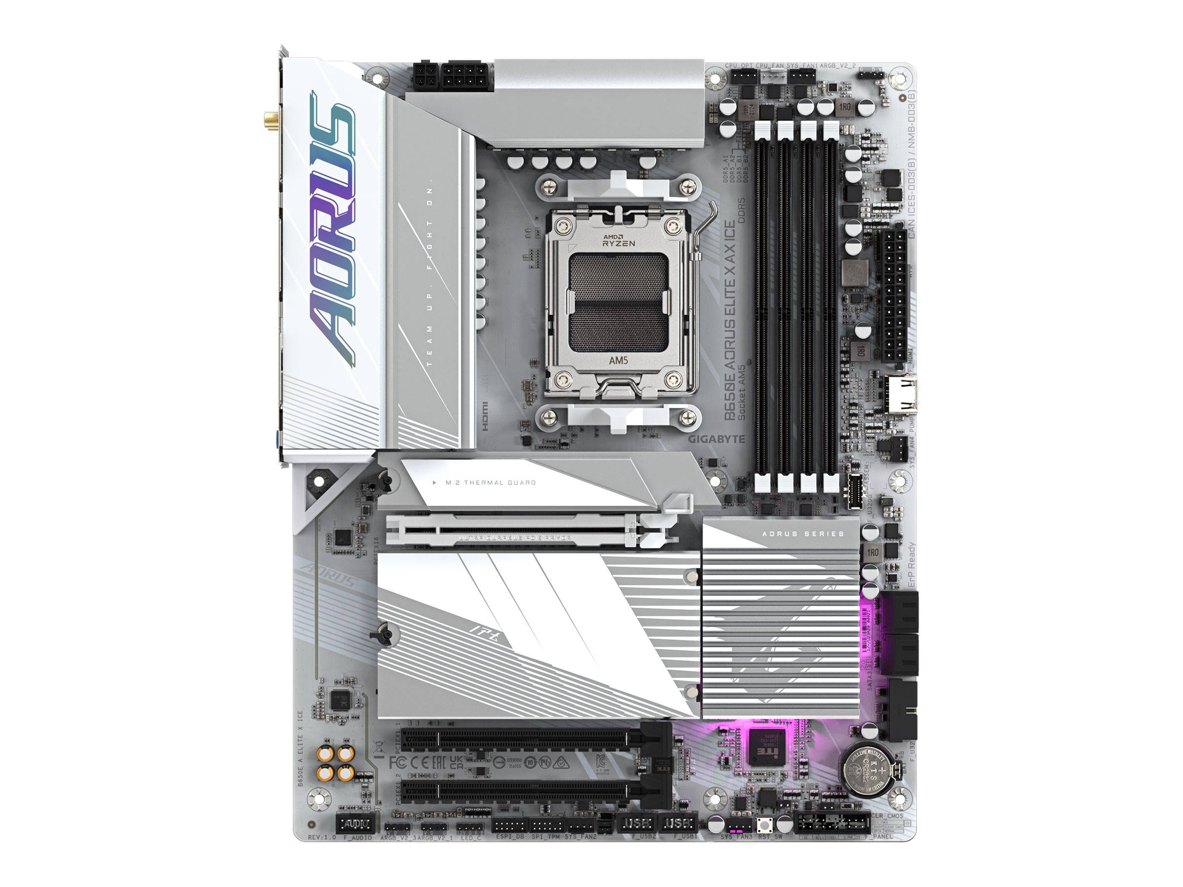 GIGABYTE - AORUS B650E ELITE X AX ICE - Motherboard - ATX - Socket AM5 - AMD B650 Chipsatz - USB 3.2 Gen 1, USB 3.2 Gen