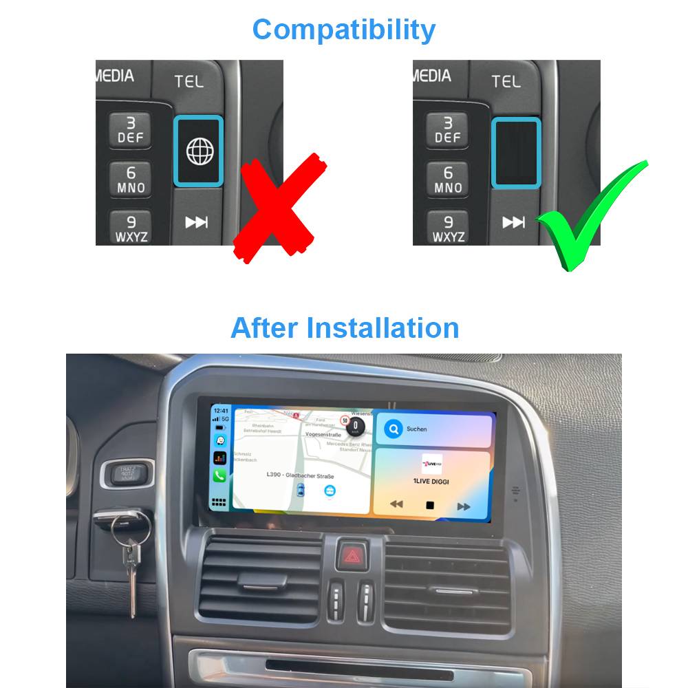 Für Volvo XC60 (11-18) 8.8" Touchscreen Android Navi GPS CarPlay AndroidAuto