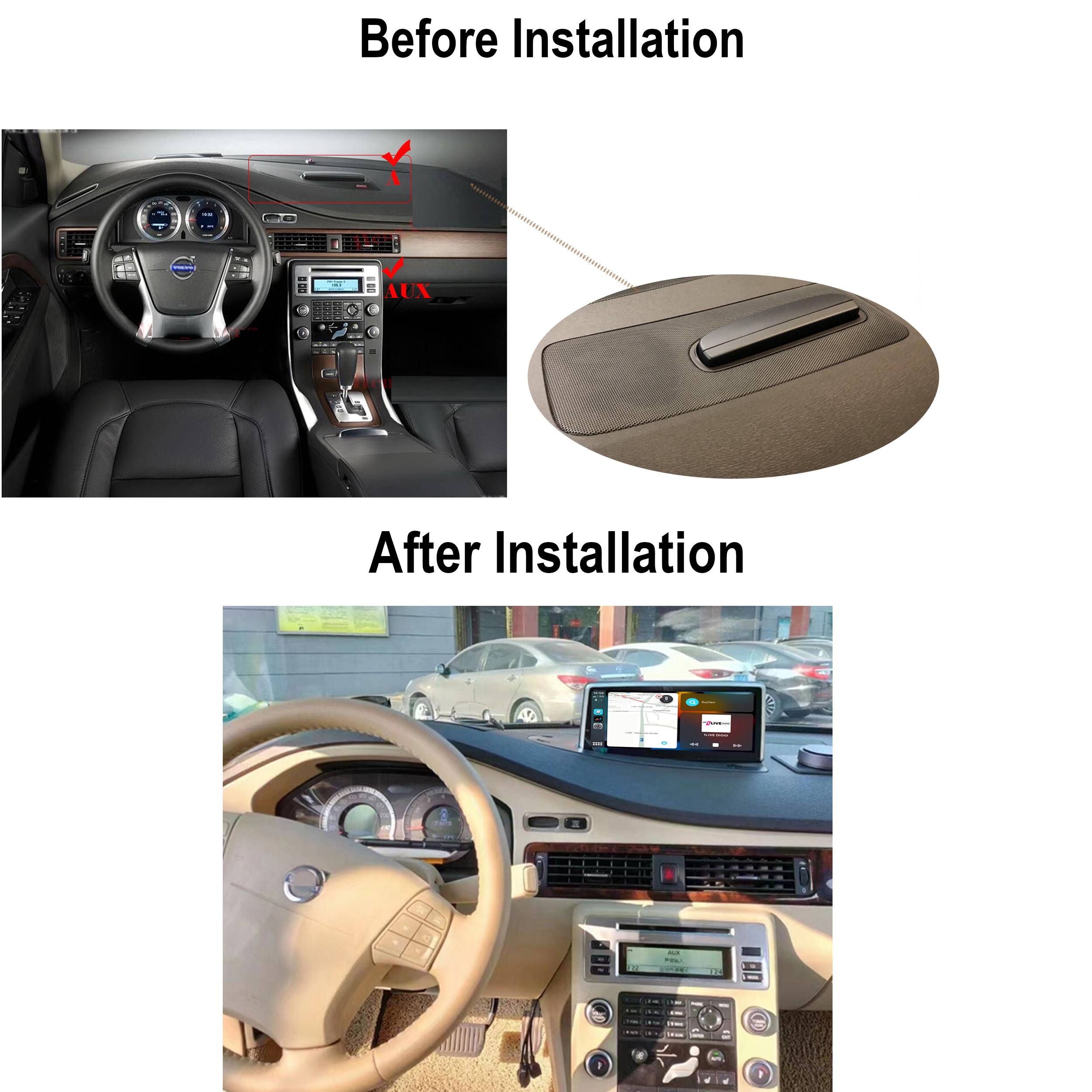 Für Volvo S80 V70 XC70 P3 (08-11) 10" Touchscreen GPS Android Navigation Carplay