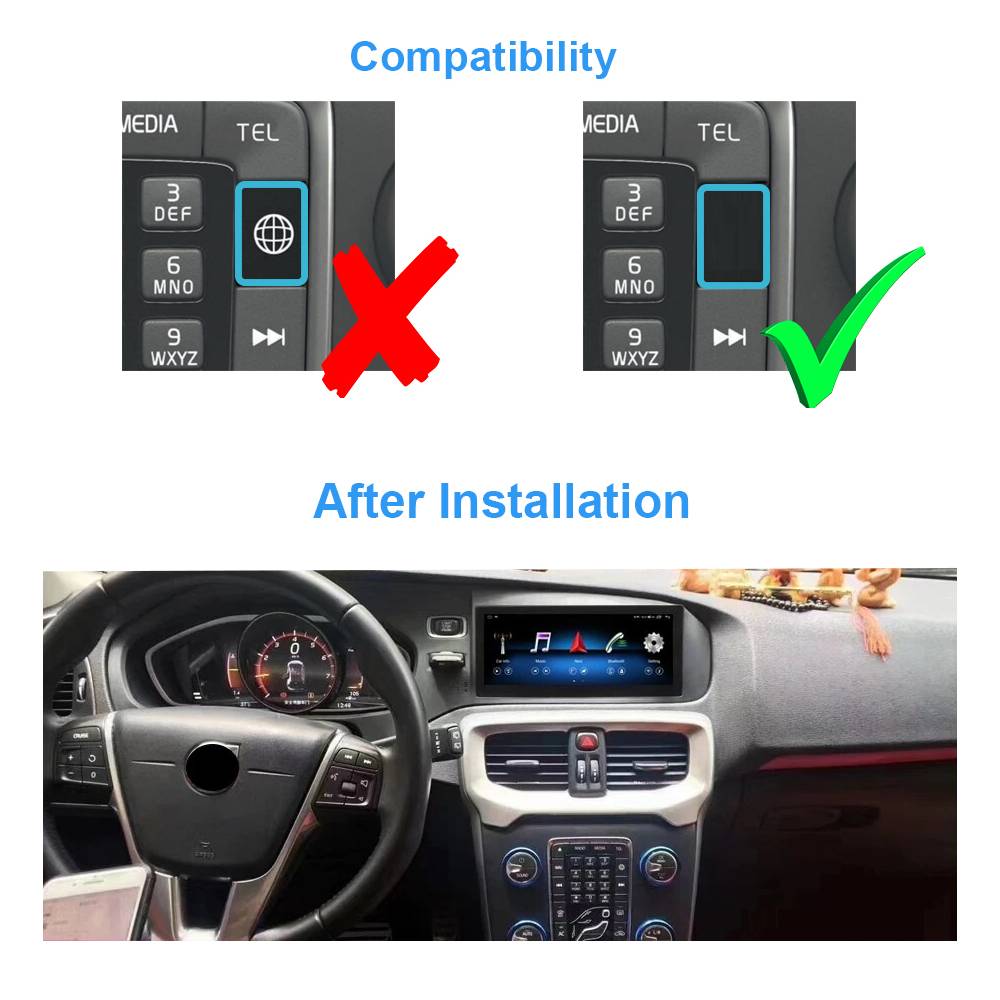 Für Volvo V40 (11-18) 8.8"Touchscreen Android Navigation GPS CarPlay AndroidAuto