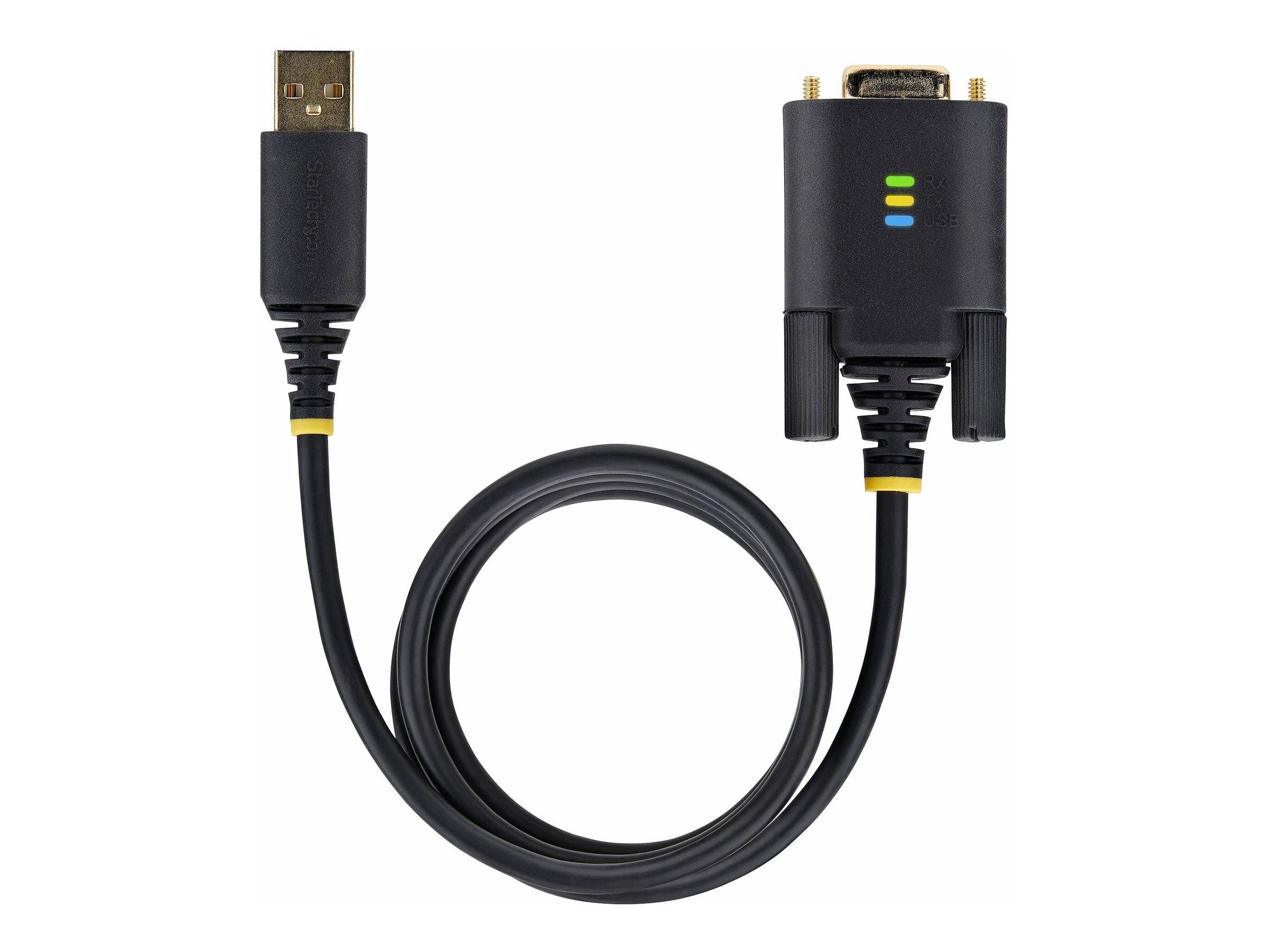 StarTech.com 3ft (1m) USB to Serial Adapter Cable, Interchangeable DB9 Screws/Nuts, COM Retention, USB-A to DB9 RS232, F