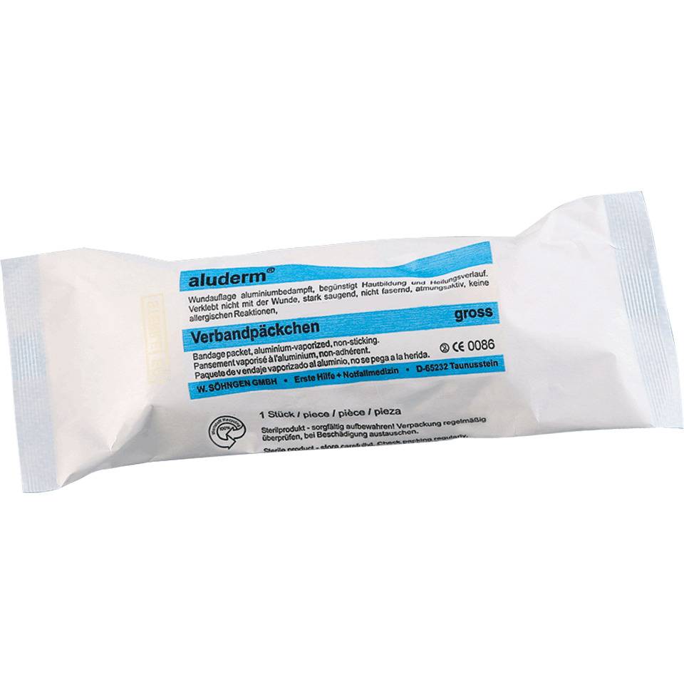 aluderm® Verbandpäckchen, groß, mit Wundkompresse, 400x10cm, 10/VE