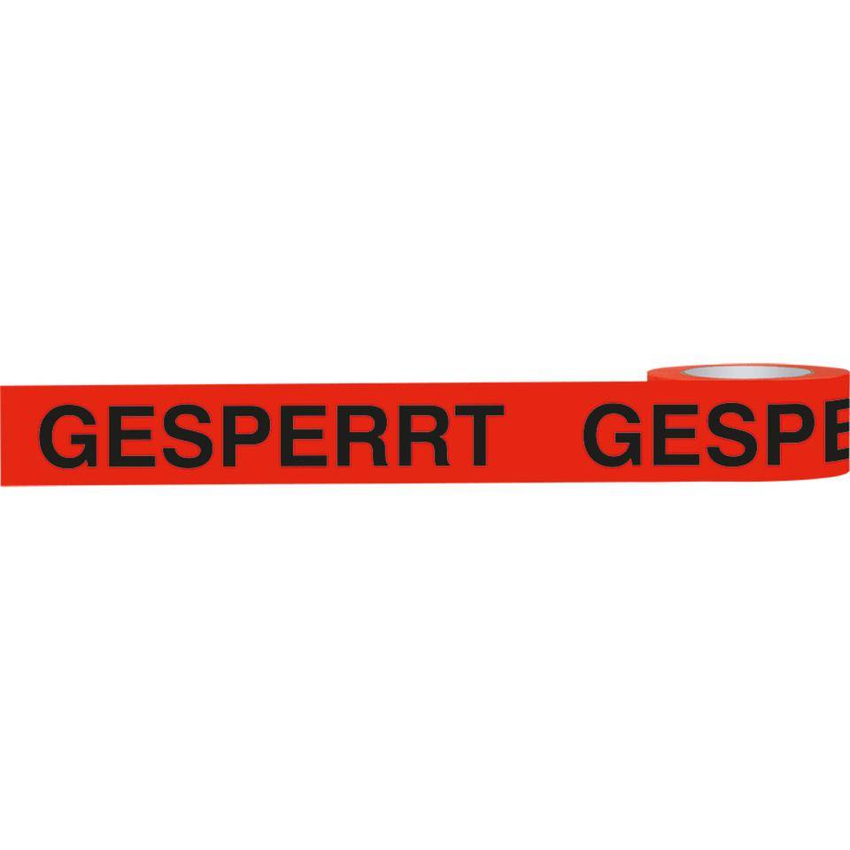 Klebeband GESPERRT, rot/schwarz, Polypropylen, selbstklebend, 50mm, 6 Rolle/VE