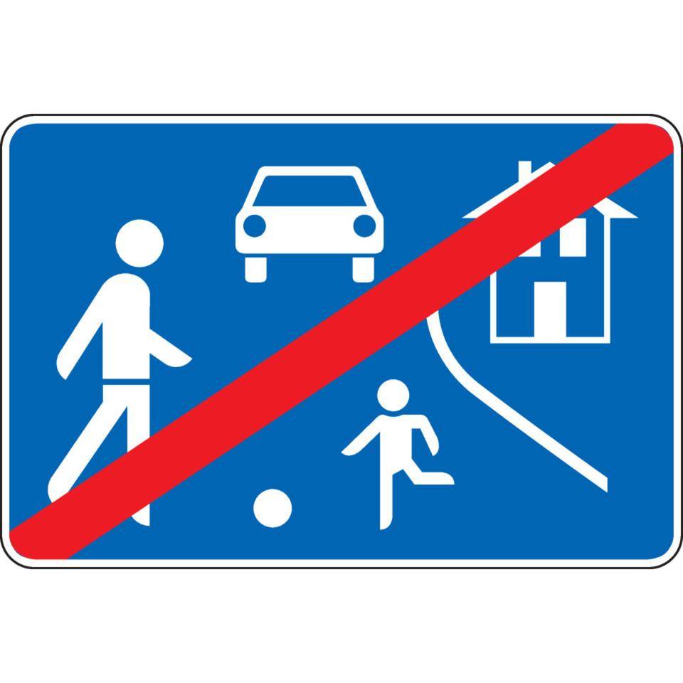 Ende eines verkehrsberuhigten Bereichs, Nr.352.2, Aluminium RA1,reflektierend, 630x420mm