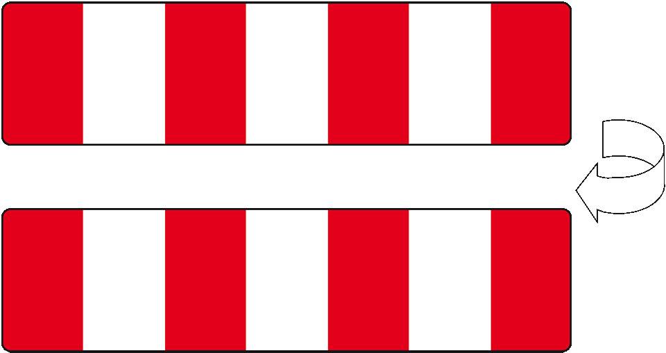 Verkehrszeichen Höhenleitmal, doppelseitig, zum Abhängen, Aluminium RA1, reflektierend, 800x100mm