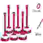 Absperrpfosten-Set Mark, rot/weiß, Kunststoff, Kette, 10m, 10 Verbindungsglieder