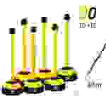 Absperrpfosten-Set Mark, gelb/schwarz, Kunststoff, Kette, 10m, 10 Verbindungsglieder