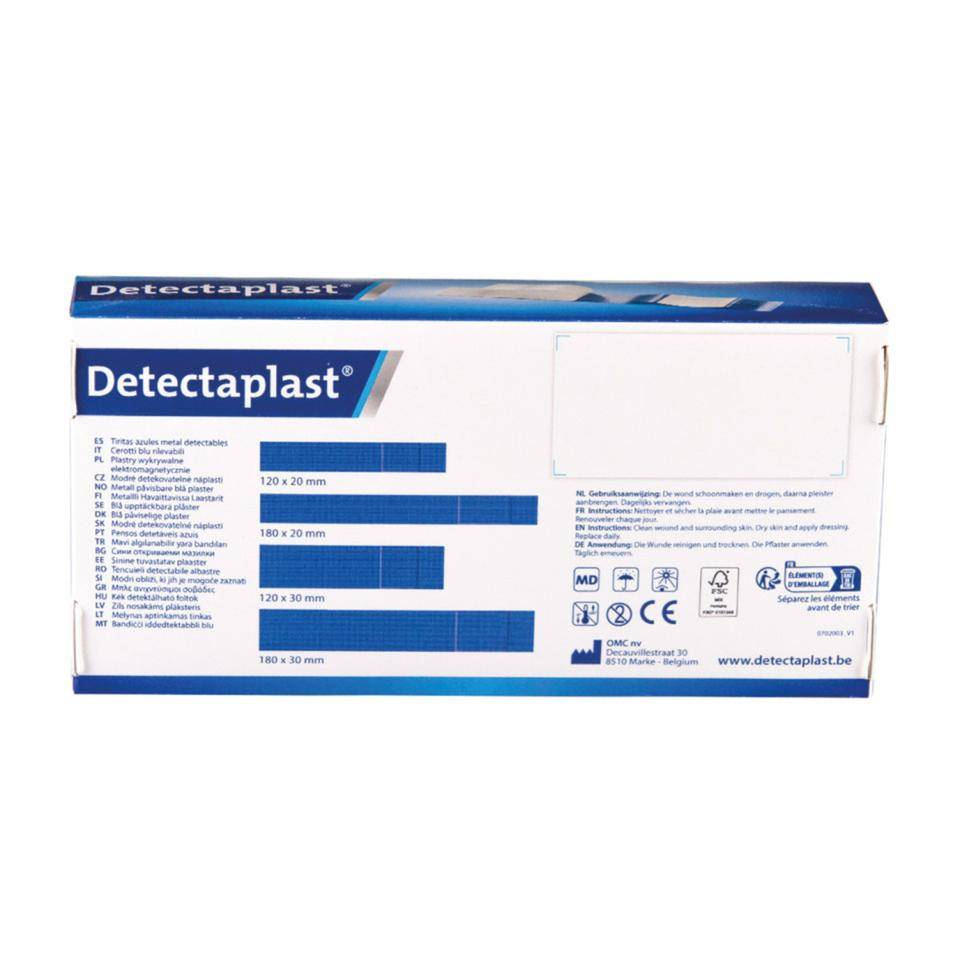 Detectaplast® Pflaster Elastic Fingerverband, detektierbar, blau, 120x20mm, 100/VE