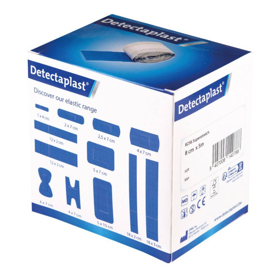 Detectaplast® Pflaster Elastic Rollenpflaster, detektierbar, blau, 8cm, 5m/Rolle