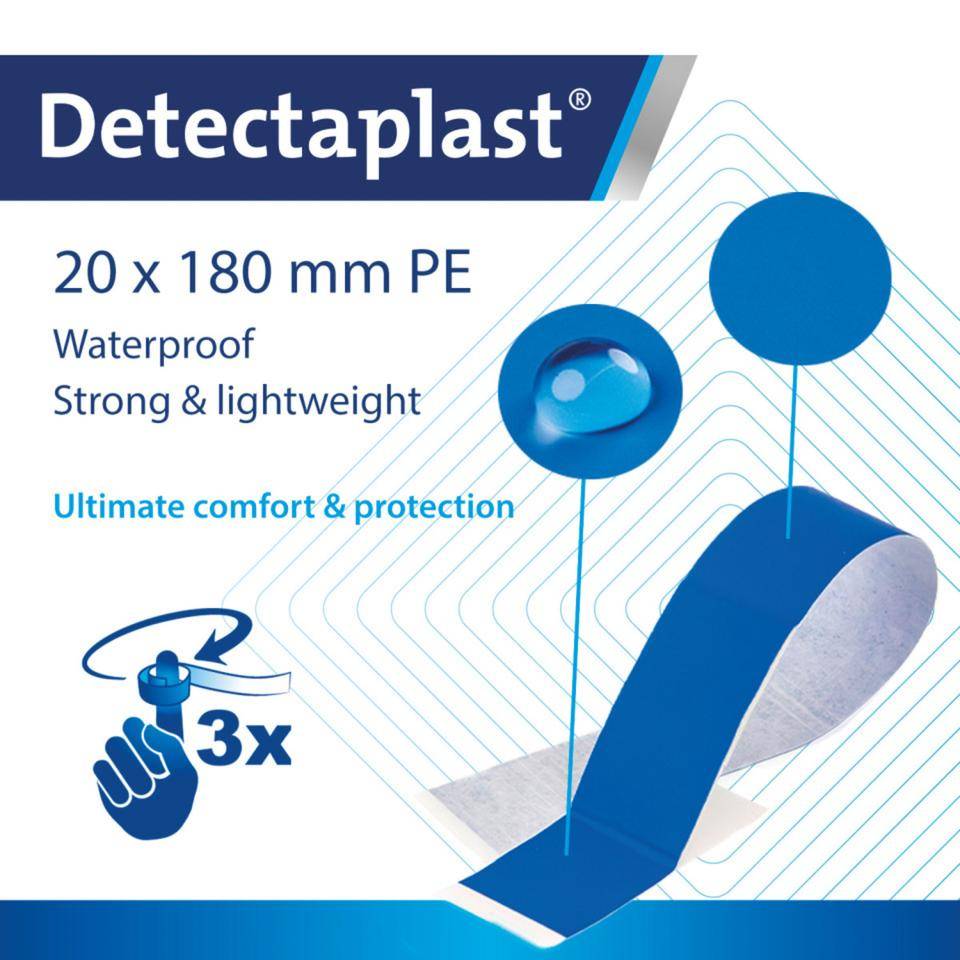 Detectaplast® Pflaster Univeral Fingerverband, detektierbar, blau, 180x20mm, 100/VE
