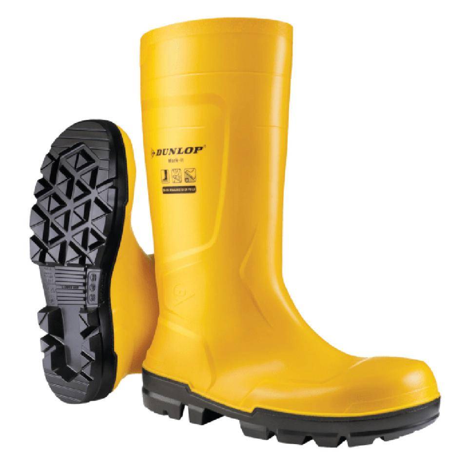 DUNLOP Sicherheitsstiefel Work-It, Kat. II, S5 SR FO LG, gelb, PVC, Größe 39