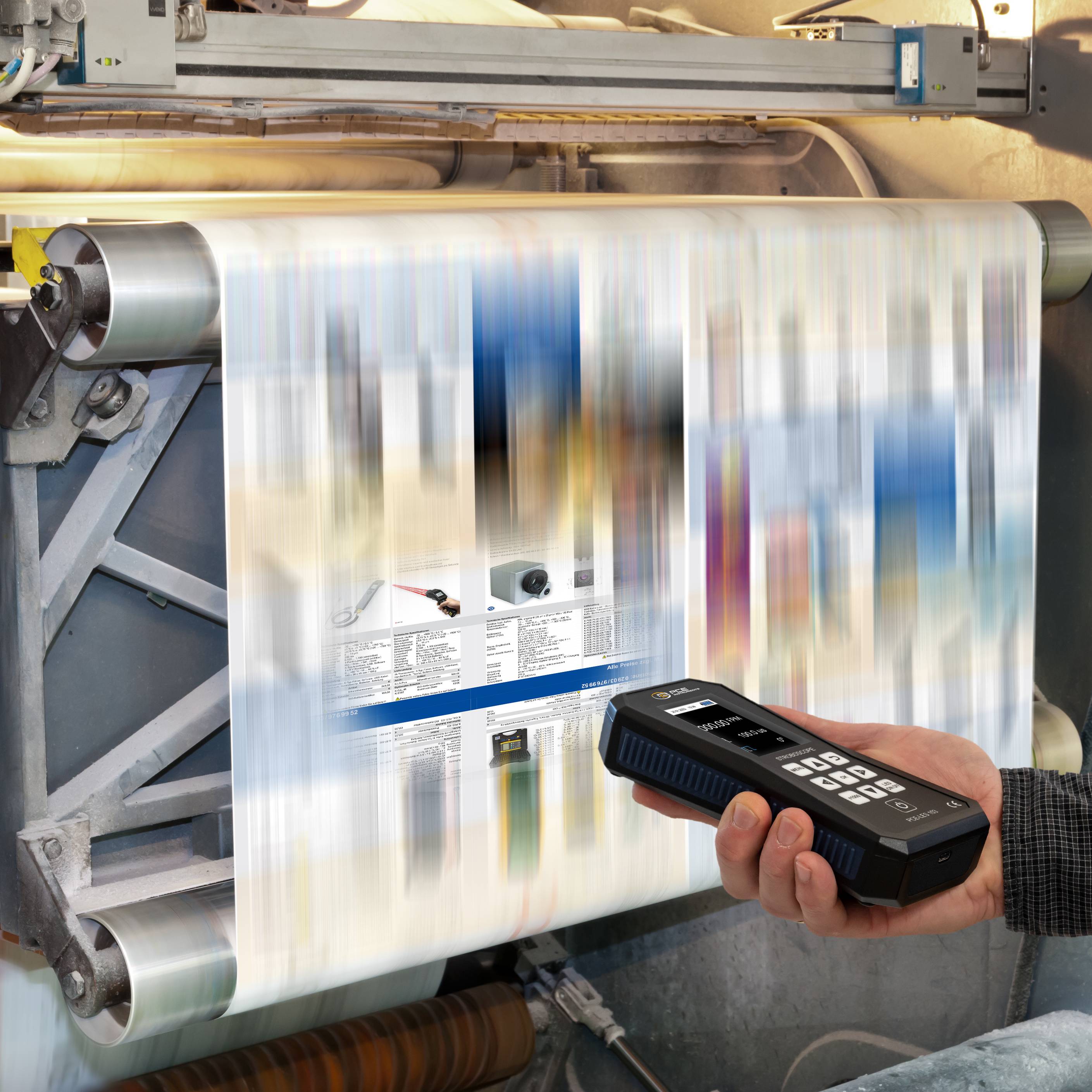 PCE Instruments Stroboskop PCE-LES 103-ICA inkl. ISO-Zertifikat |Blitzfrequenz bis 300000 FPM |Genauigkeit 0,003 % |IP52