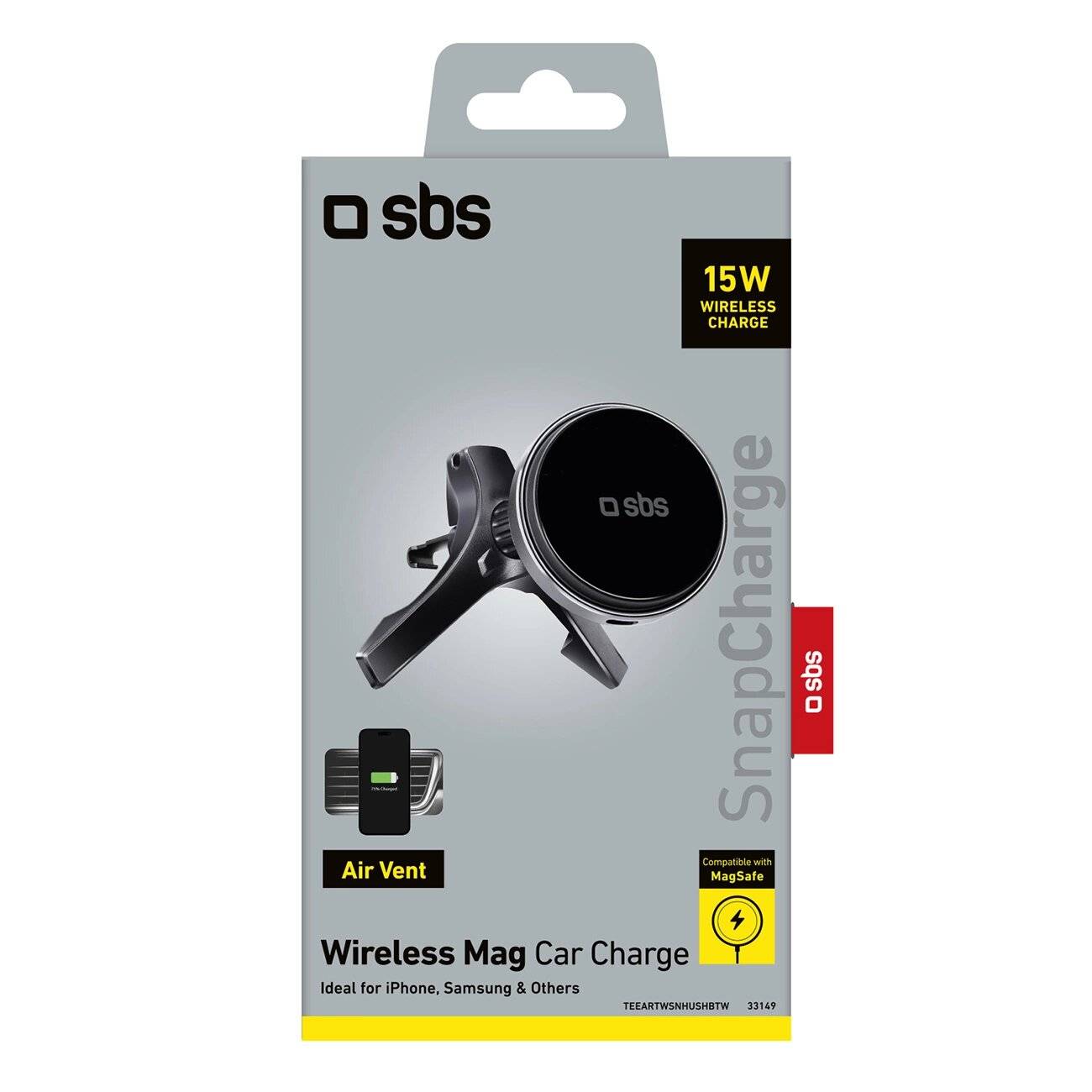 „SBS SnapCharge Wireless Mag Car Charger