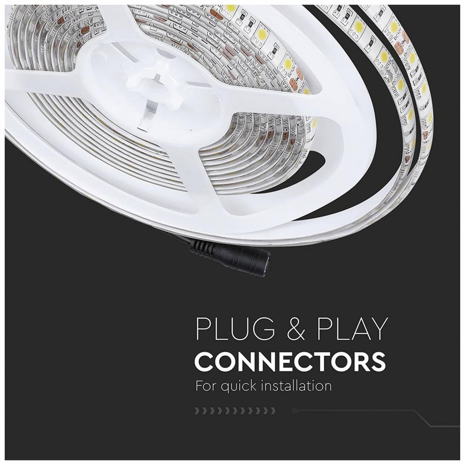 V-TAC LED-Strip VT-5050, 300 LEDs, 5 m, 12V, IP 65, 4000 K