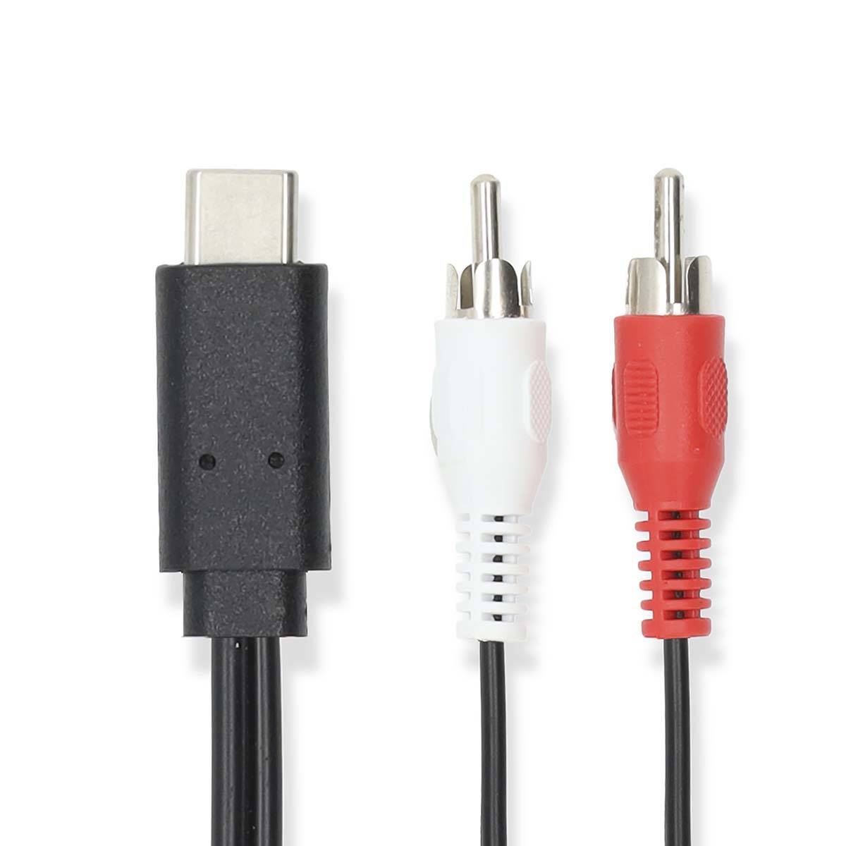 Nedis USB-C Adapter| USB 3.2 Gen 1| Stecker| 2x RCA| 1.00 m| Rund|