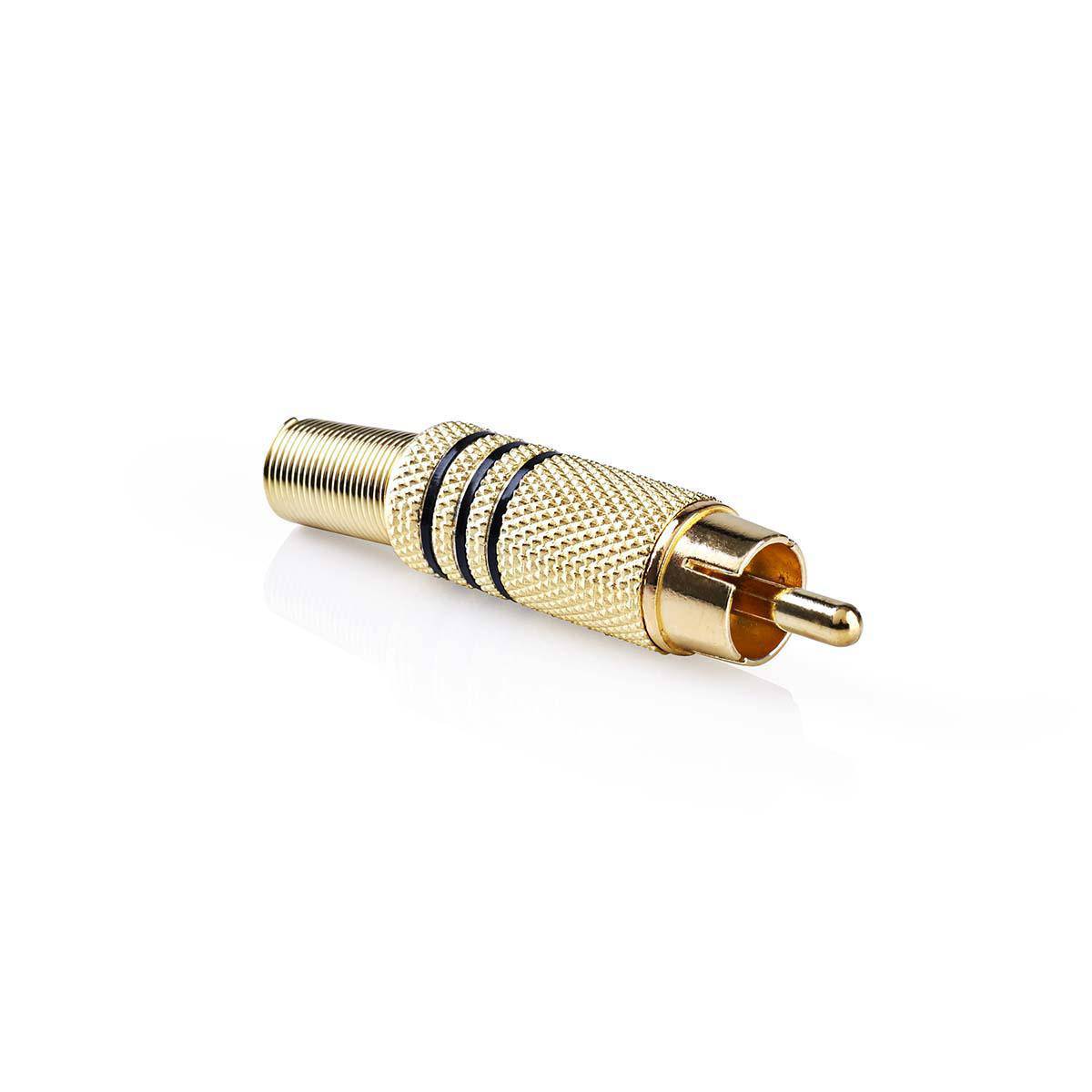 Nedis RCA-Connector Recht Male Verguld Soldeer Diameter kabelinvoer 7.0 mm
