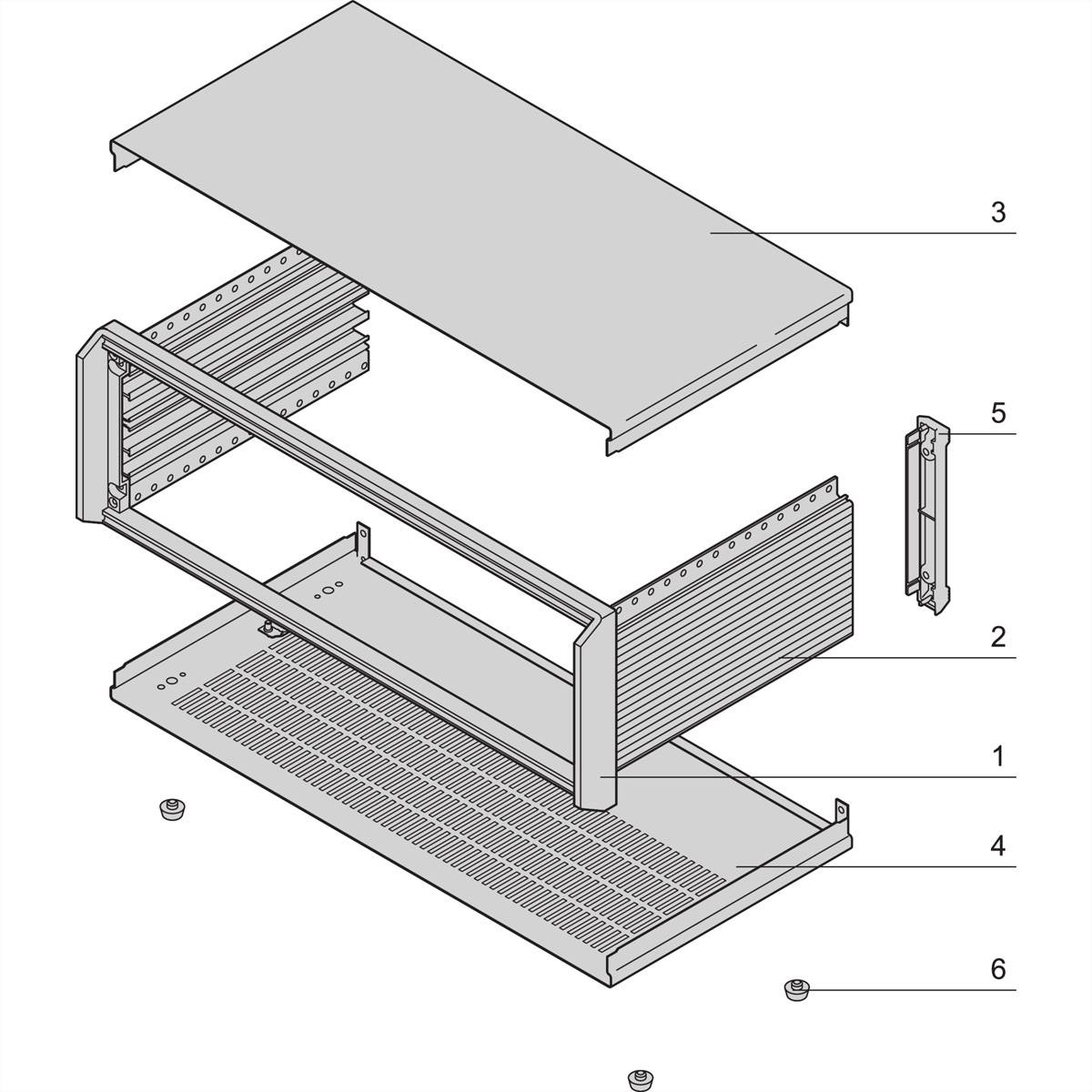 SCHROFF Gehäuse 2 und 3 HE, ungeschirmt - PROPAC PRO GEH.3HE 42TE 326T