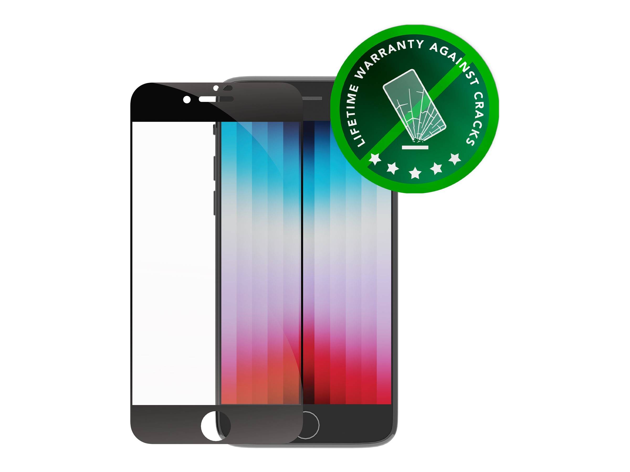 dbramante1928 Eco-shield - Bildschirmschutz für Handy - Rahmenfarbe schwarz - für Apple iPhone 7, 8, SE (2. Generatio