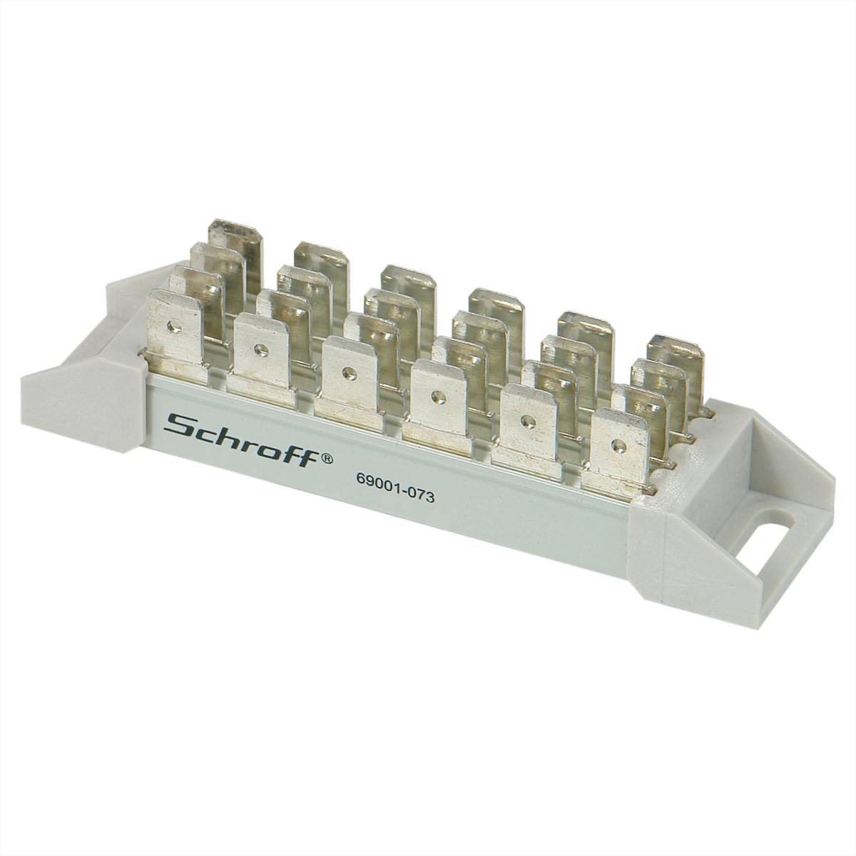SCHROFF Stromschiene, 4-polig für Flachstecker 6,3 x 0,8 mm - ANSCHLUSSVERVIELFACHER 4X6P.
